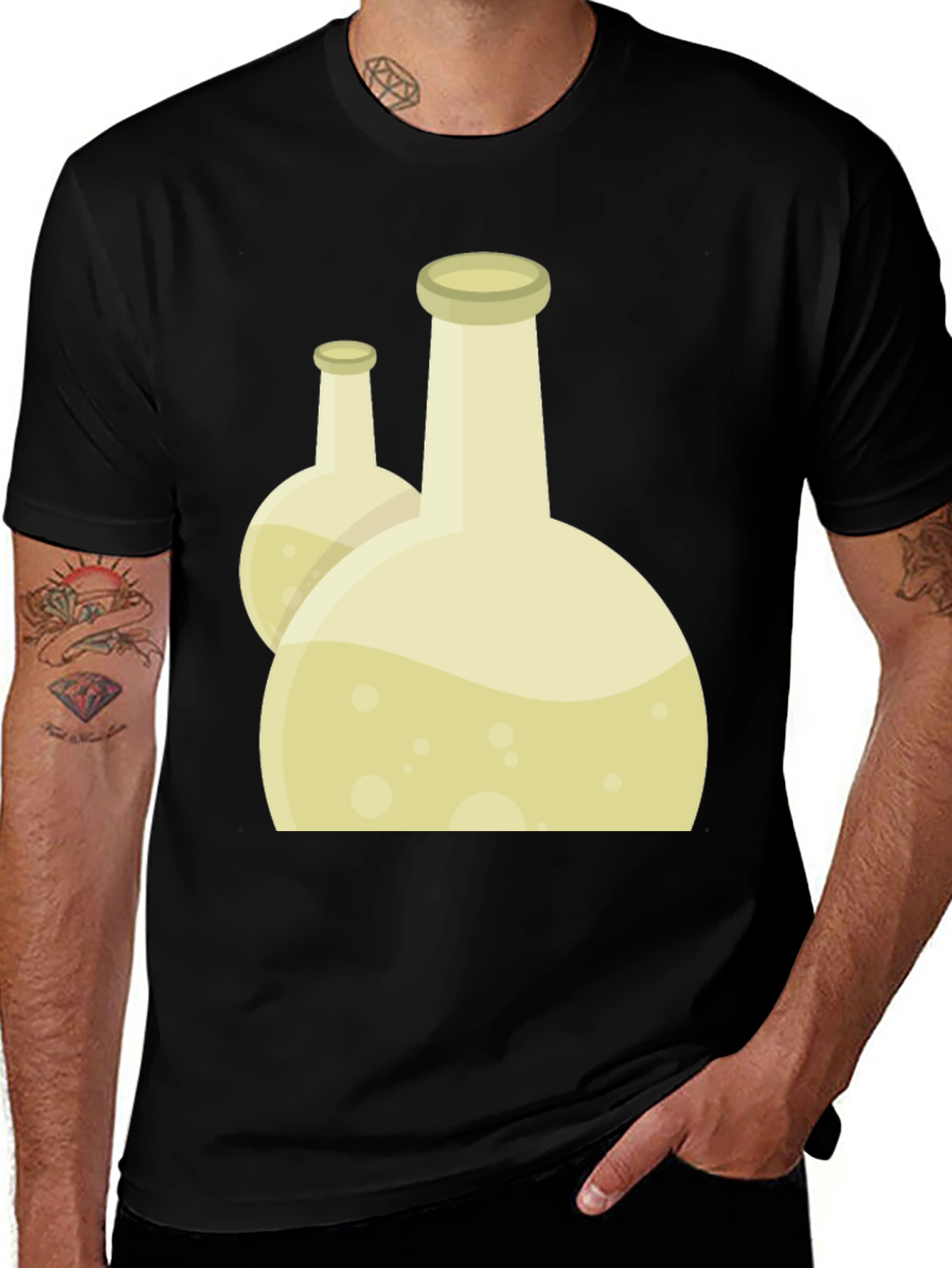 Variant 10 of Chemistry Flasks Graphic Tee - Black