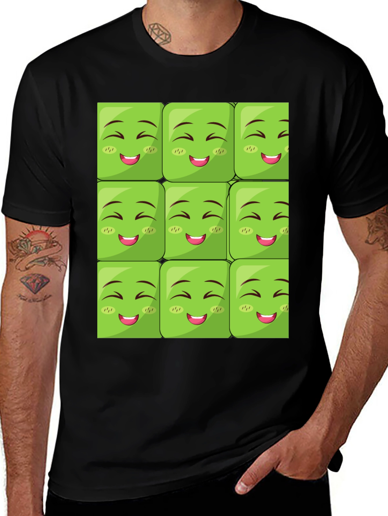 Variant 27 of Emoji Block Graphic Tee - Black