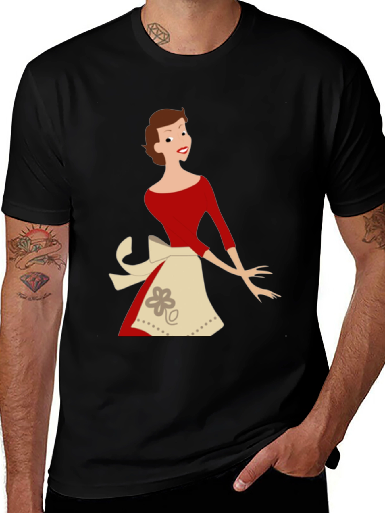 Variant 18 of Retro Housewife T-Shirt - Black