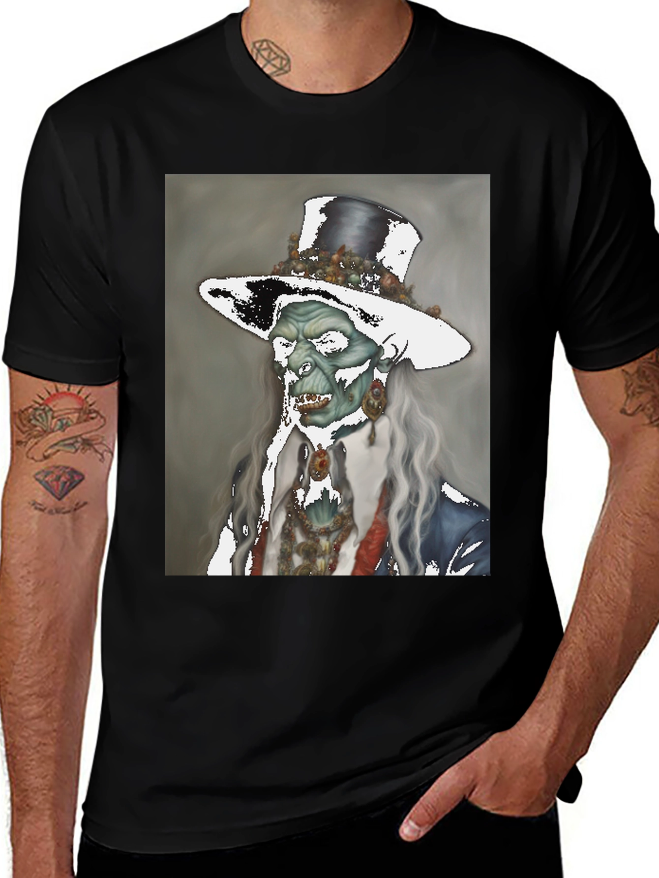 Variant 29 of Zombie Gentleman T-Shirt - Undead Elegance