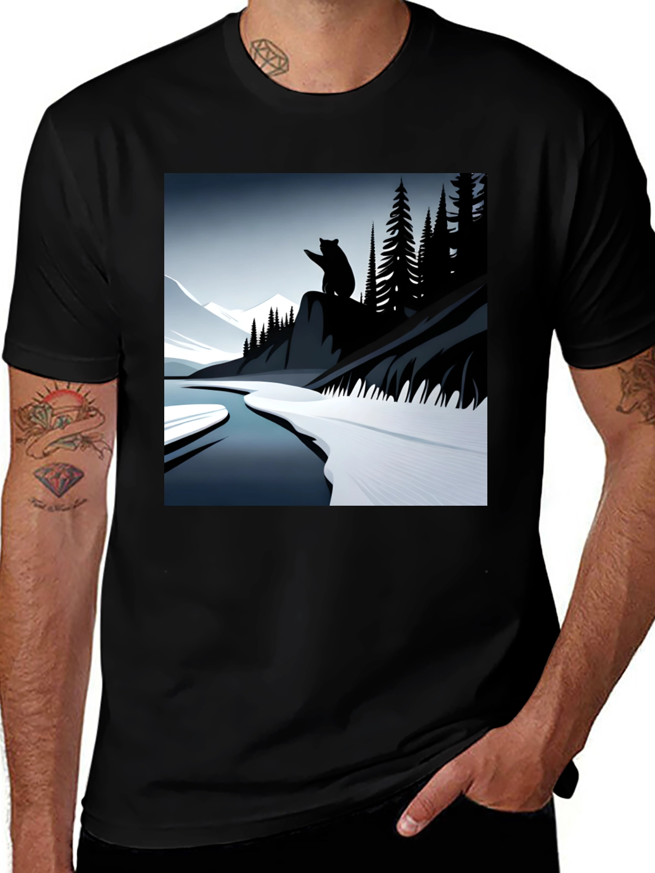 Variant 3 of Bear Mountain Scene Graphic Tee
