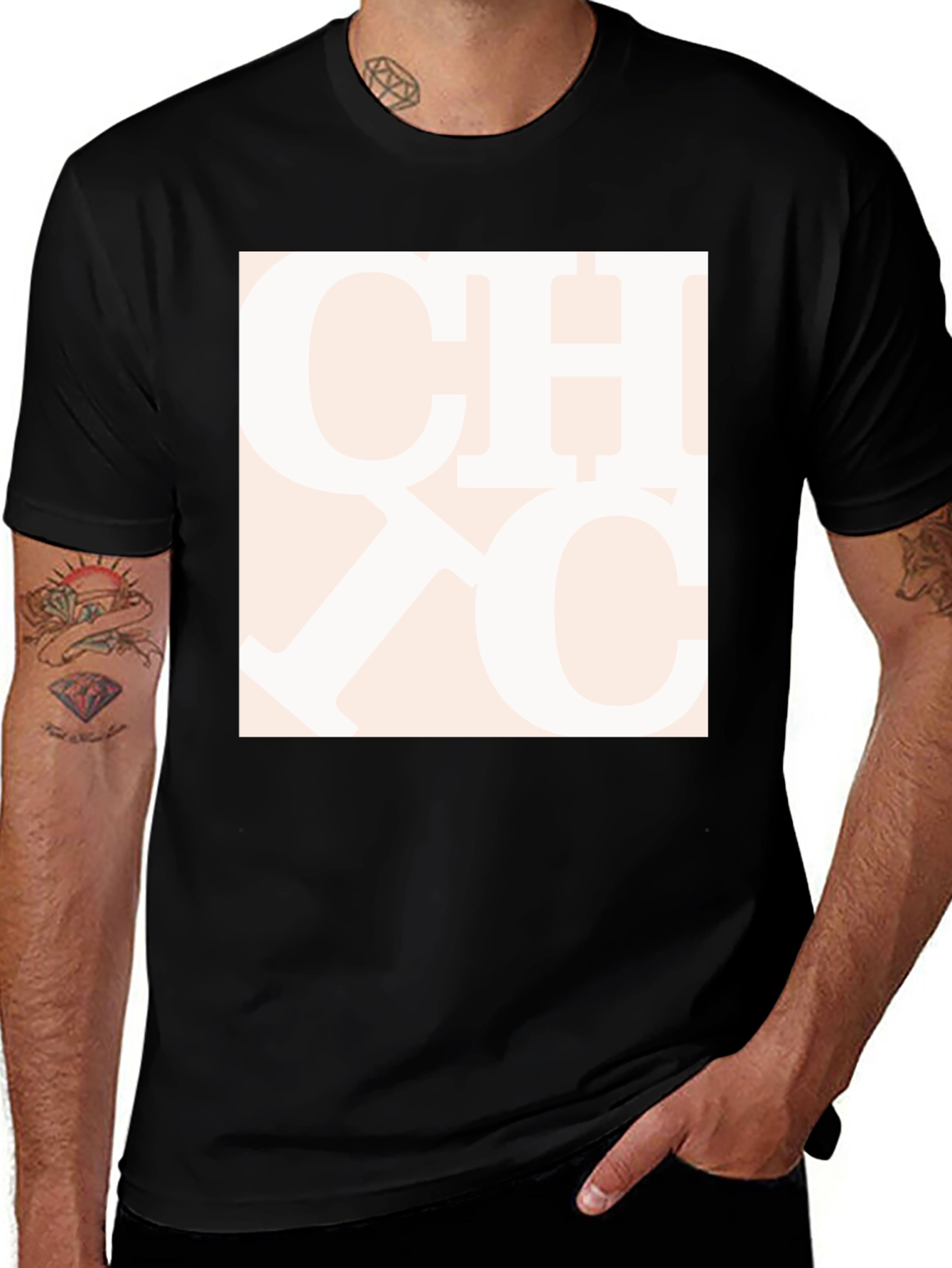 Variant 23 of Modern Black T-Shirt with Abstract Letter Design