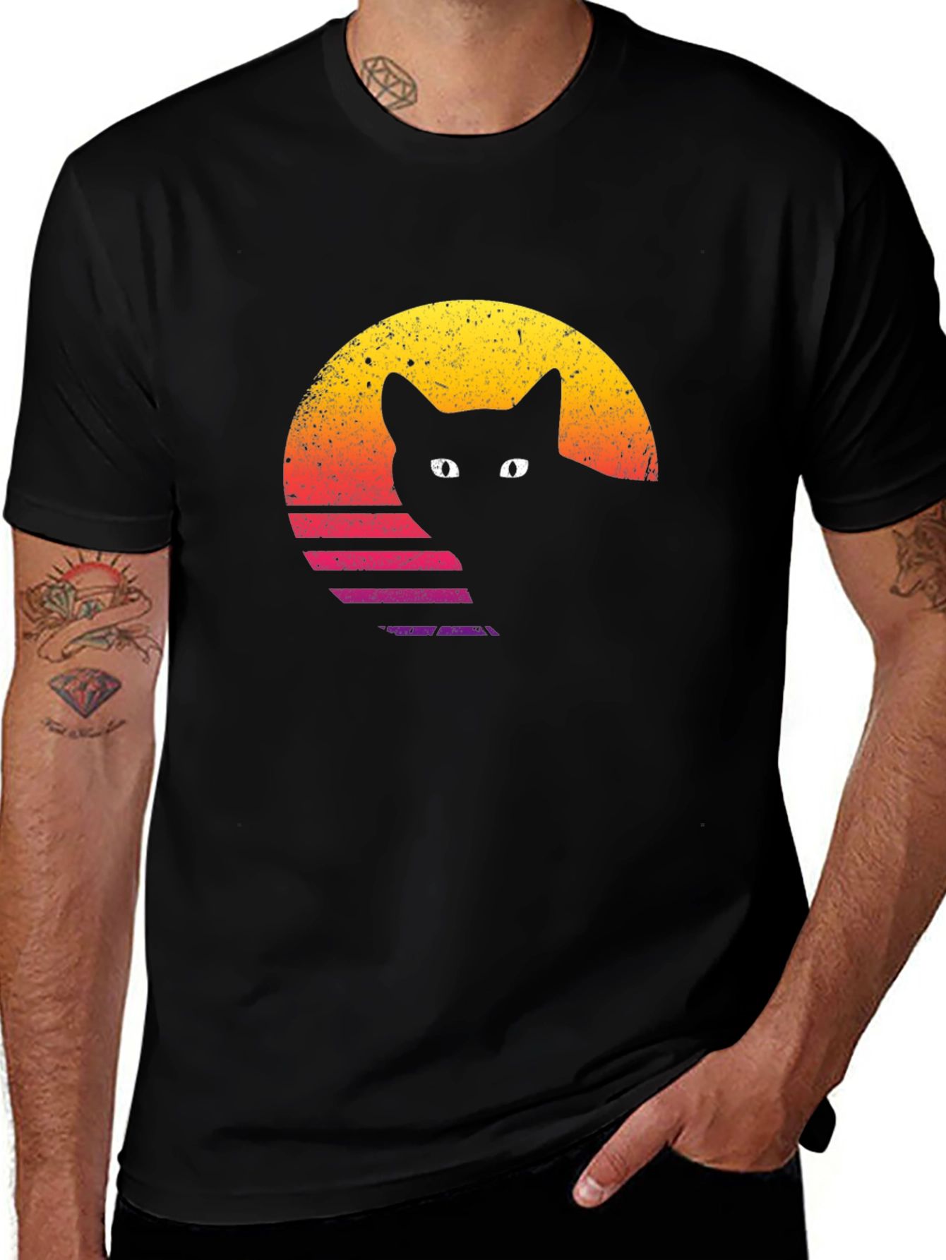 Variant 30 of Retro Cat Silhouette T-Shirt