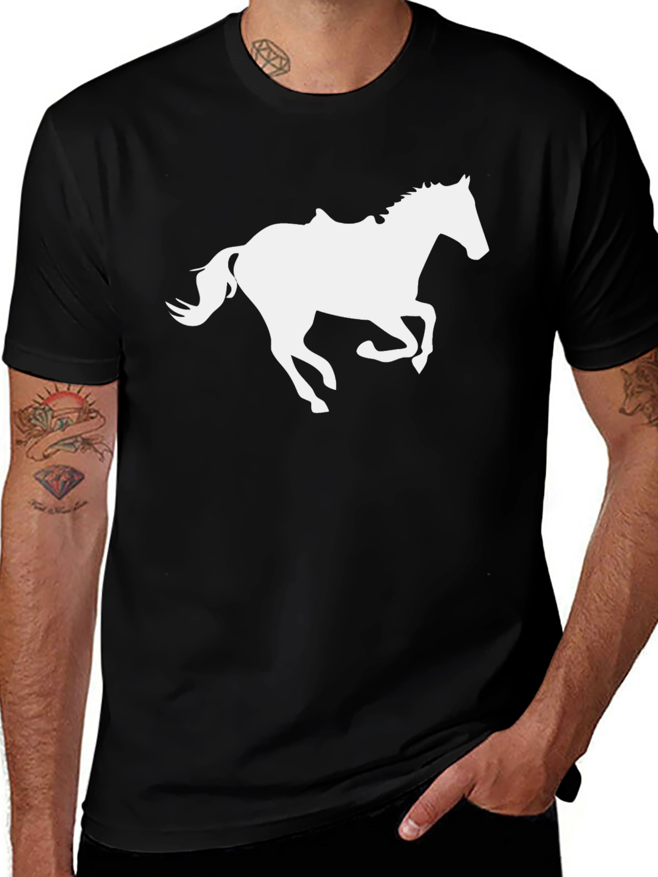 Variant 24 of Horse Graphic Tee - Stylish Black T-Shirt