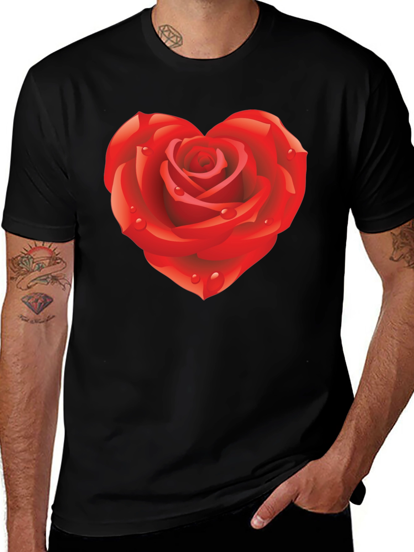 Variant 25 of Heart Rose Graphic T-Shirt