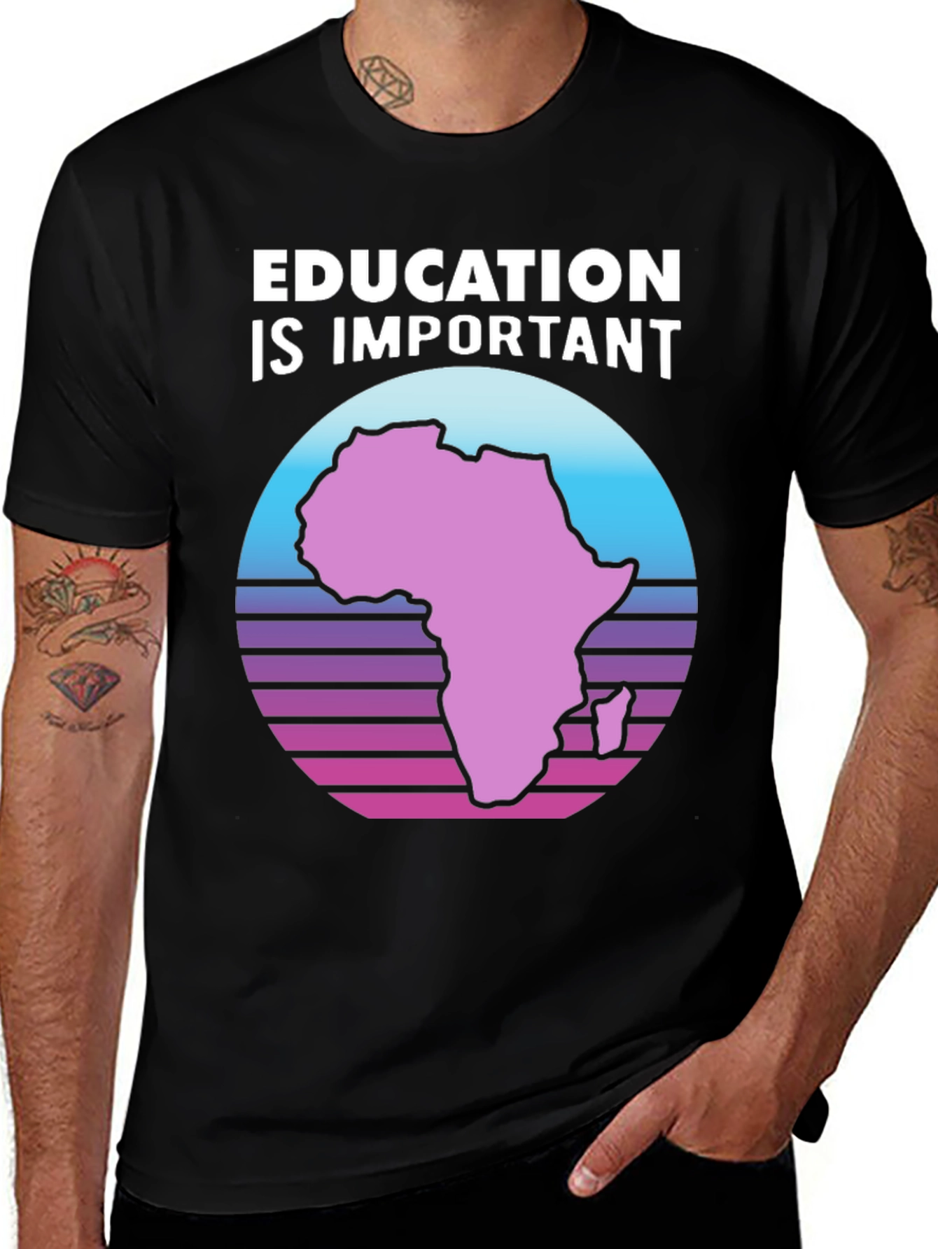 Variant 29 of Education is Important Africa Graphic Tee