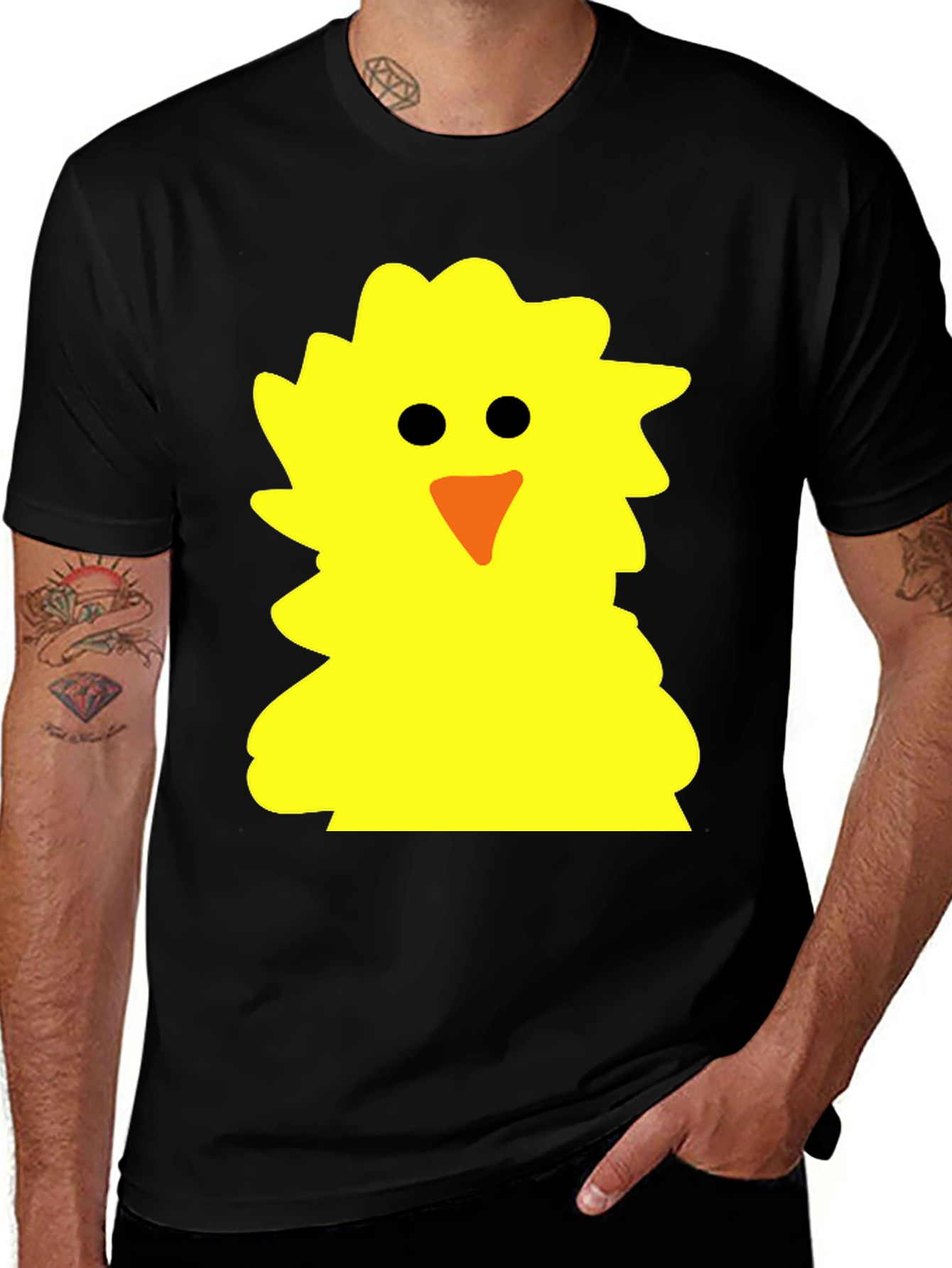 Funny Chick Graphic Black T-Shirt