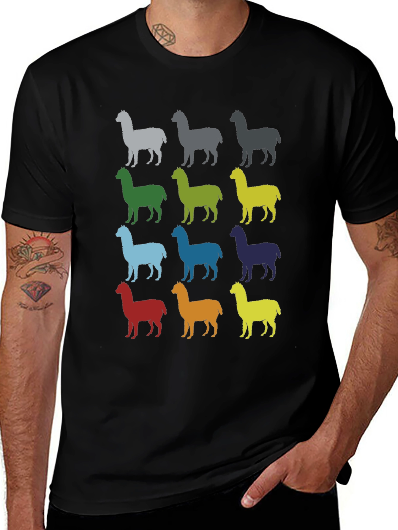 Variant 18 of Colorful Alpaca Graphic T-Shirt