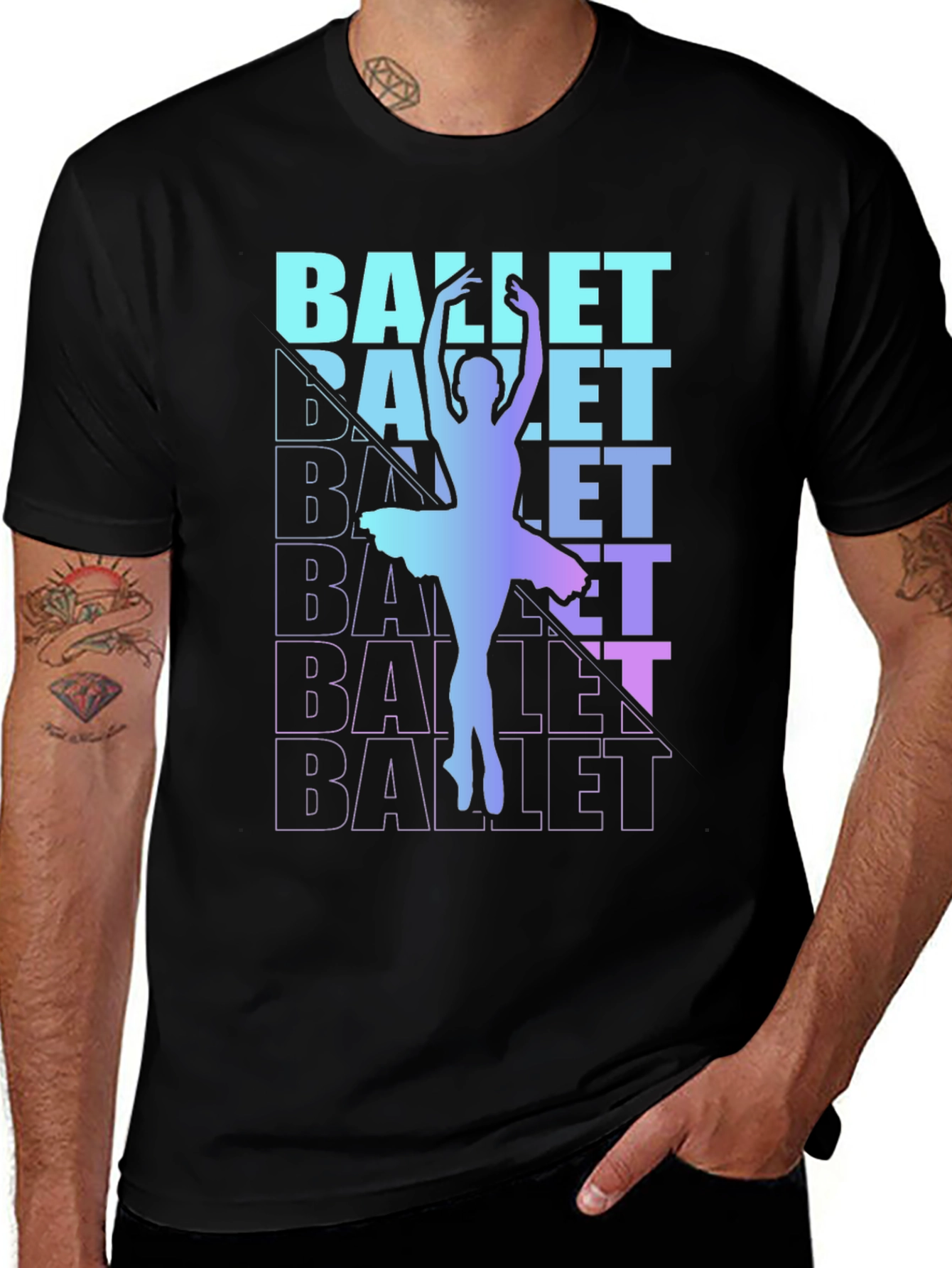 Variant 20 of Ballet Dancer Graphic Tee - Soft Black Cotton T-Shirt