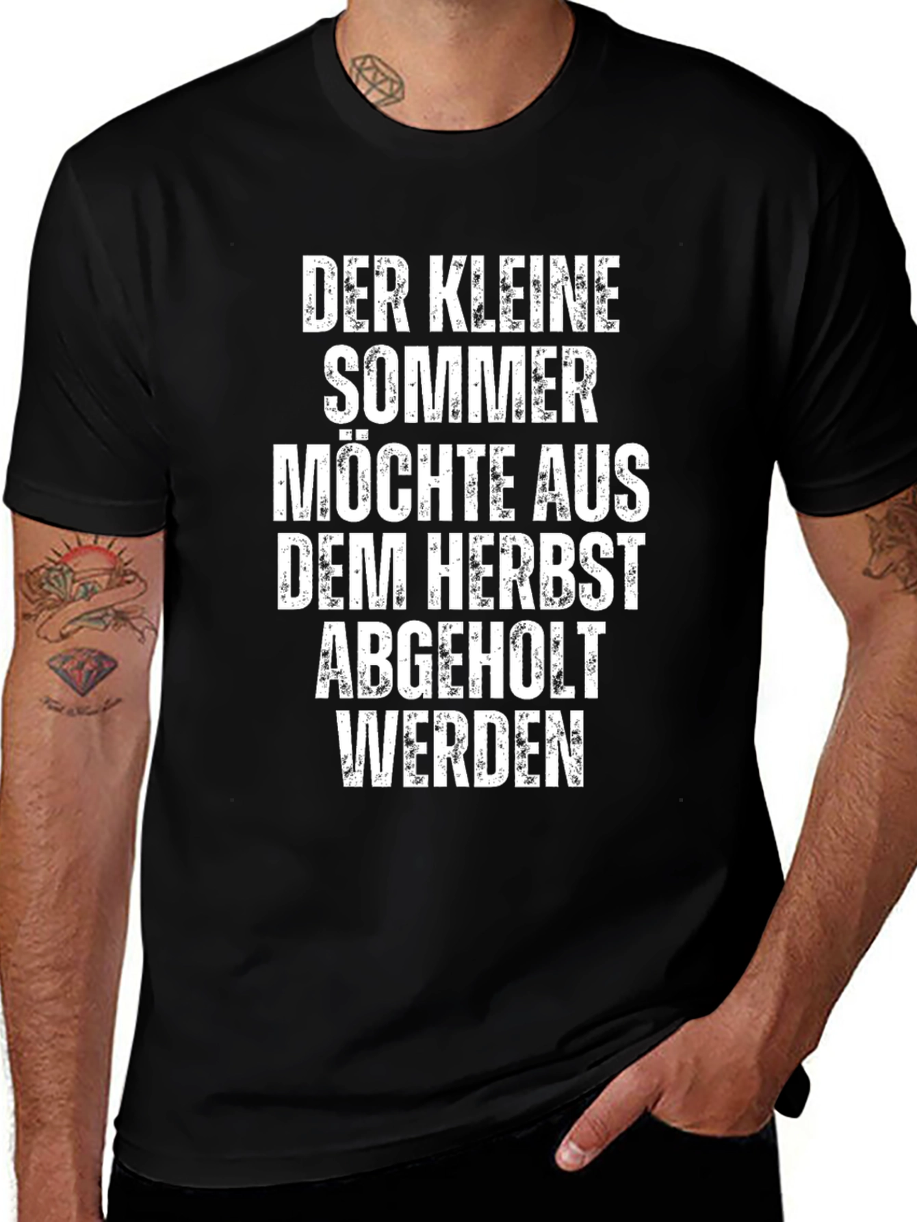 Variant 16 of Funny German T-Shirt: "Der Kleine Sommer" - Black Cotton Tee