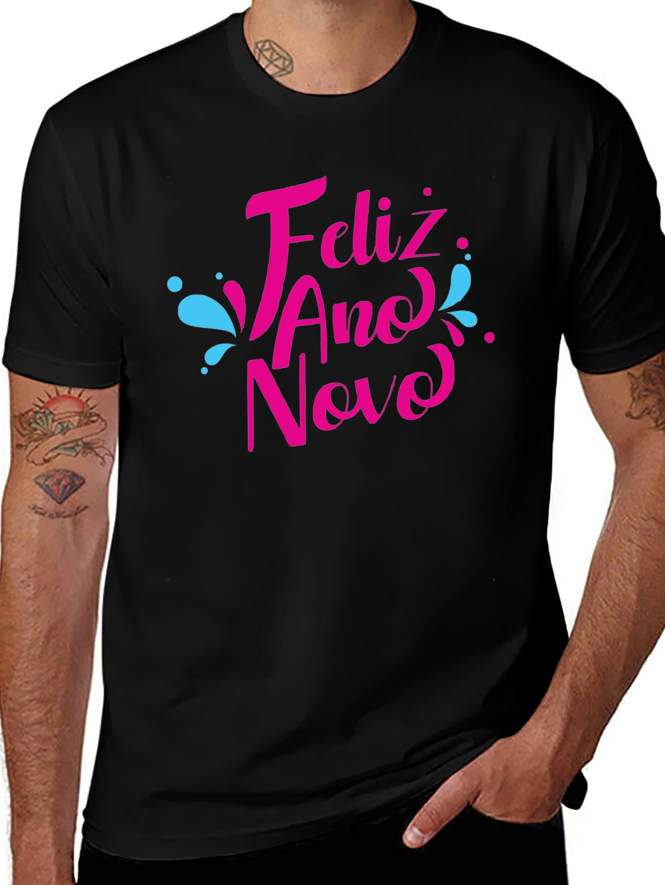 Variant 15 of Feliz Ano Novo Black T-Shirt