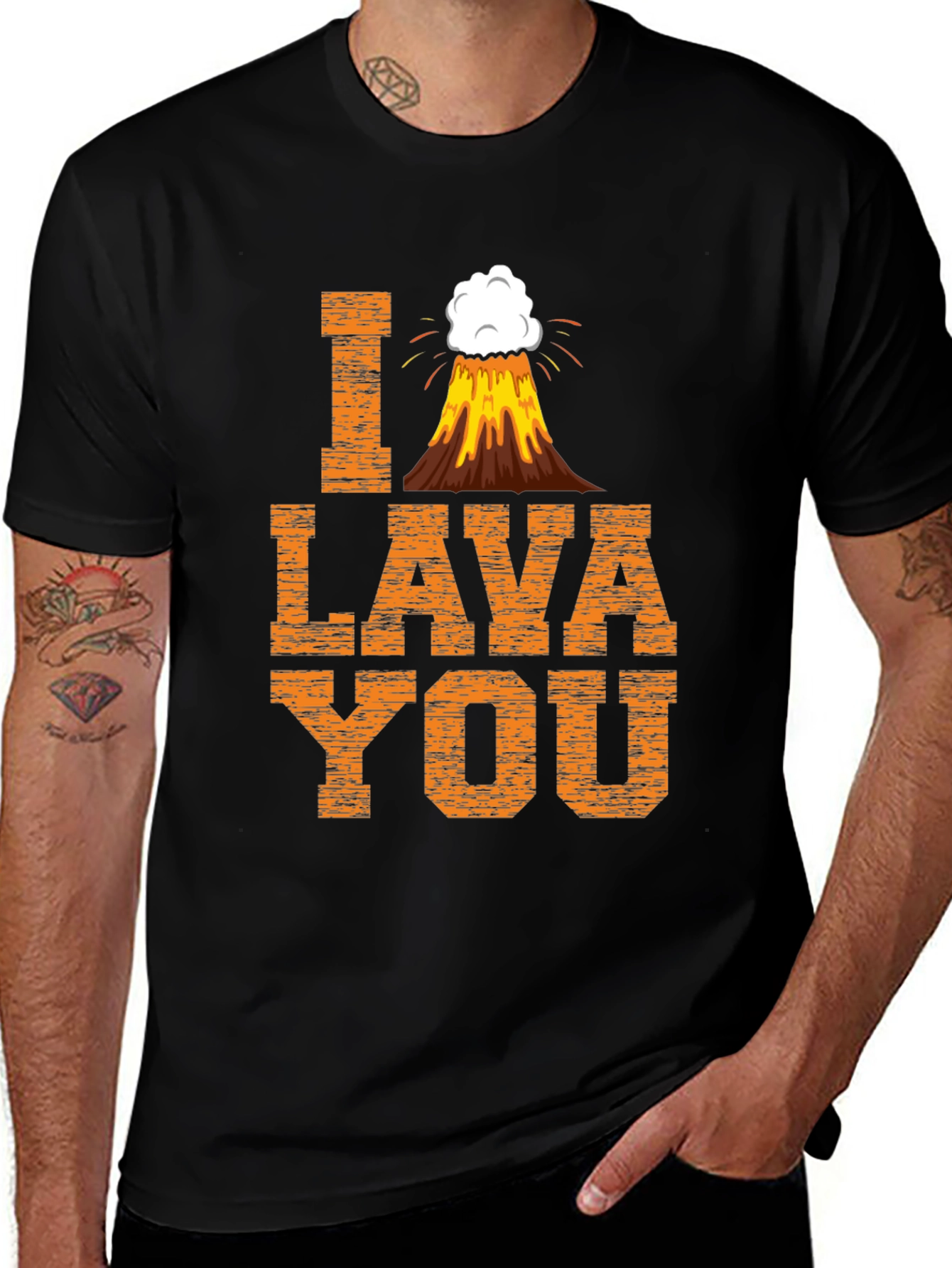 Variant 26 of I Lava You Graphic T-Shirt - Funny Volcano Design