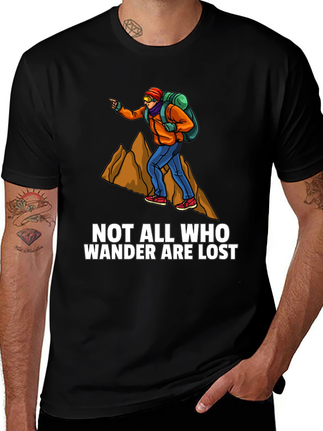 Variant 16 of Wanderlust Graphic Tee - Not All Who Wander Are Lost