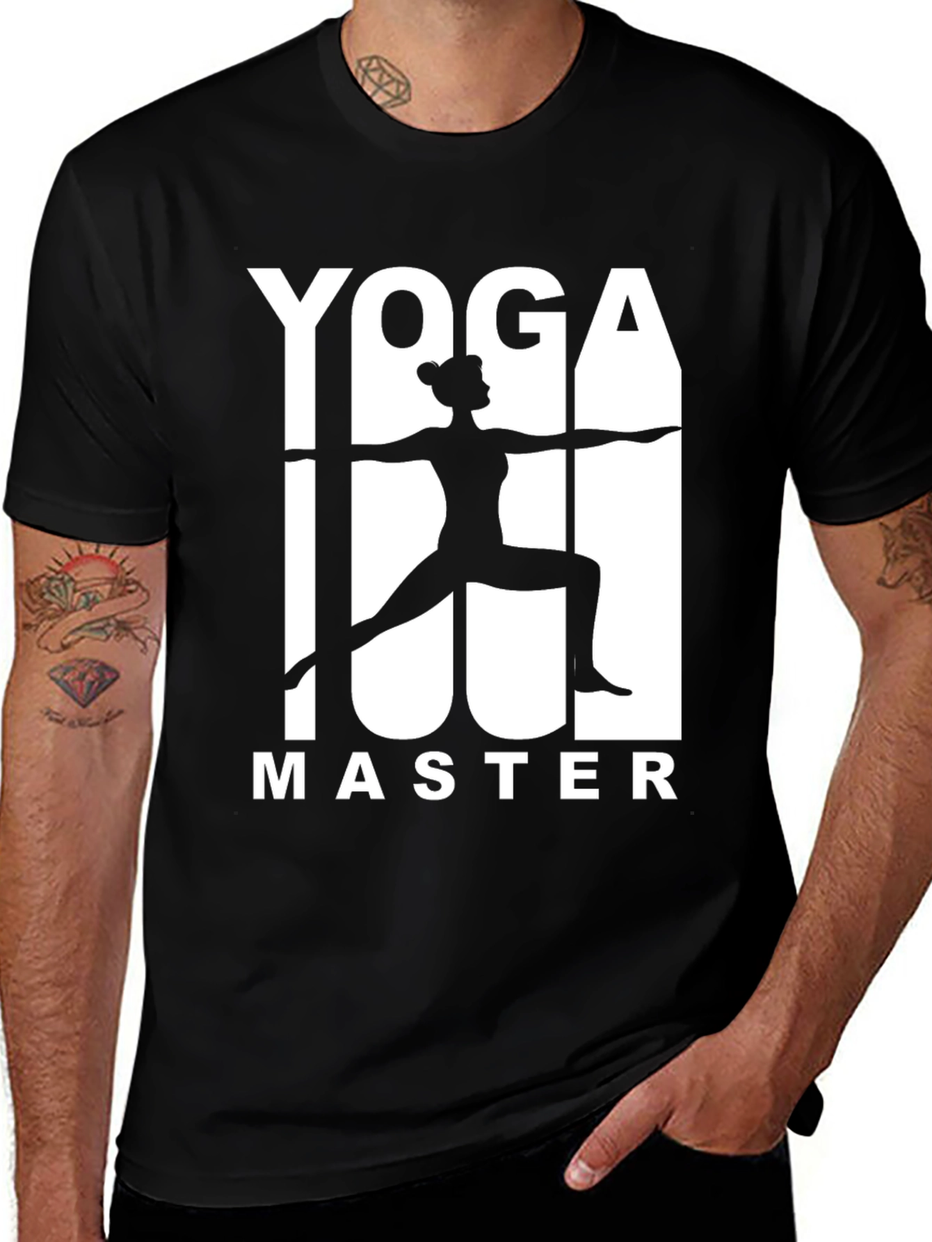Variant 17 of Yoga Master Black Graphic T-Shirt - Fitness Apparel