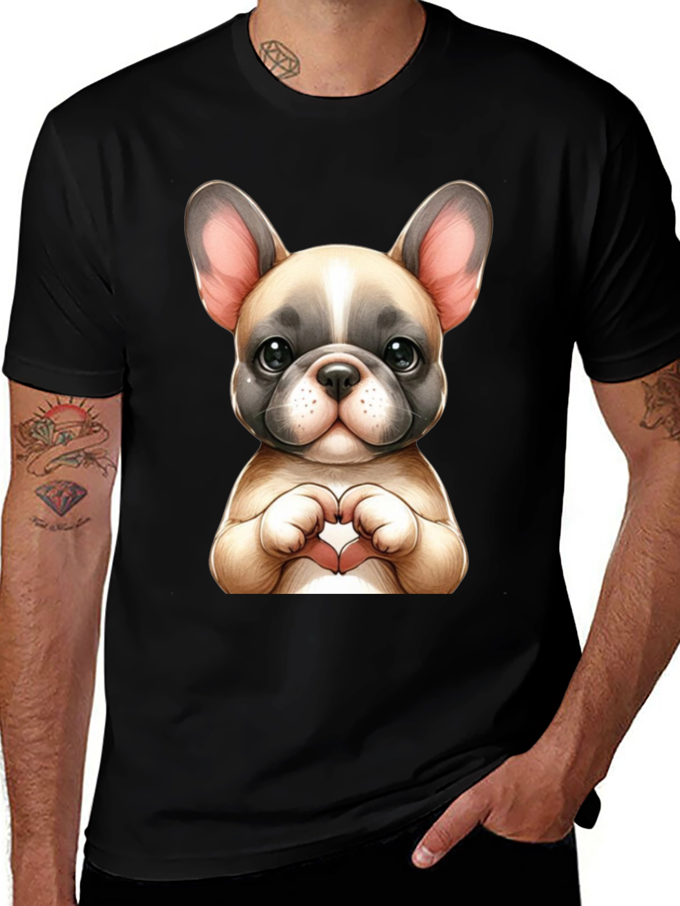 Variant 17 of Cute Dog Heart Hands T-Shirt