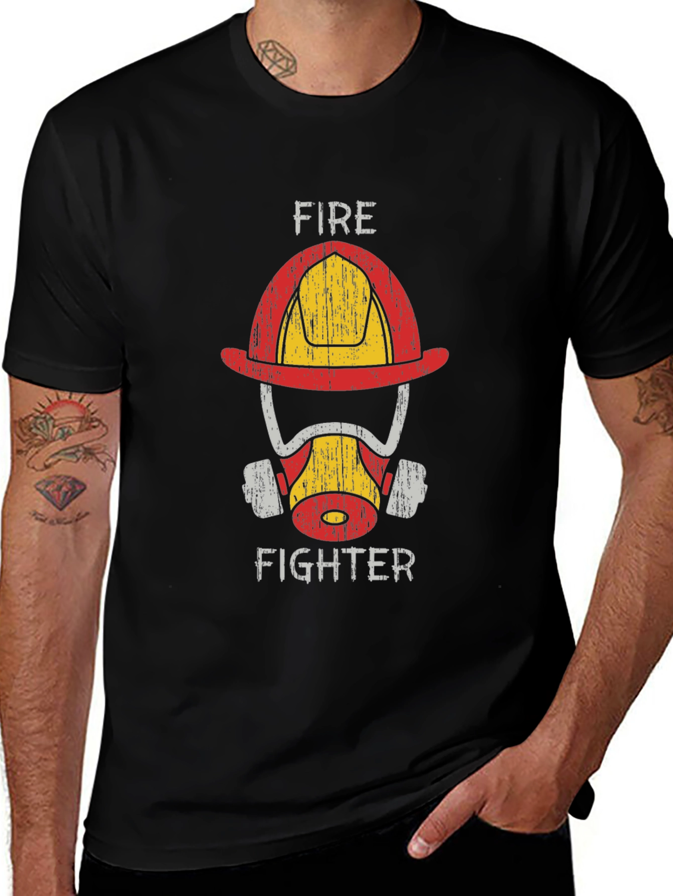Variant 12 of Firefighter Helmet Graphic Tee - Heroic Design