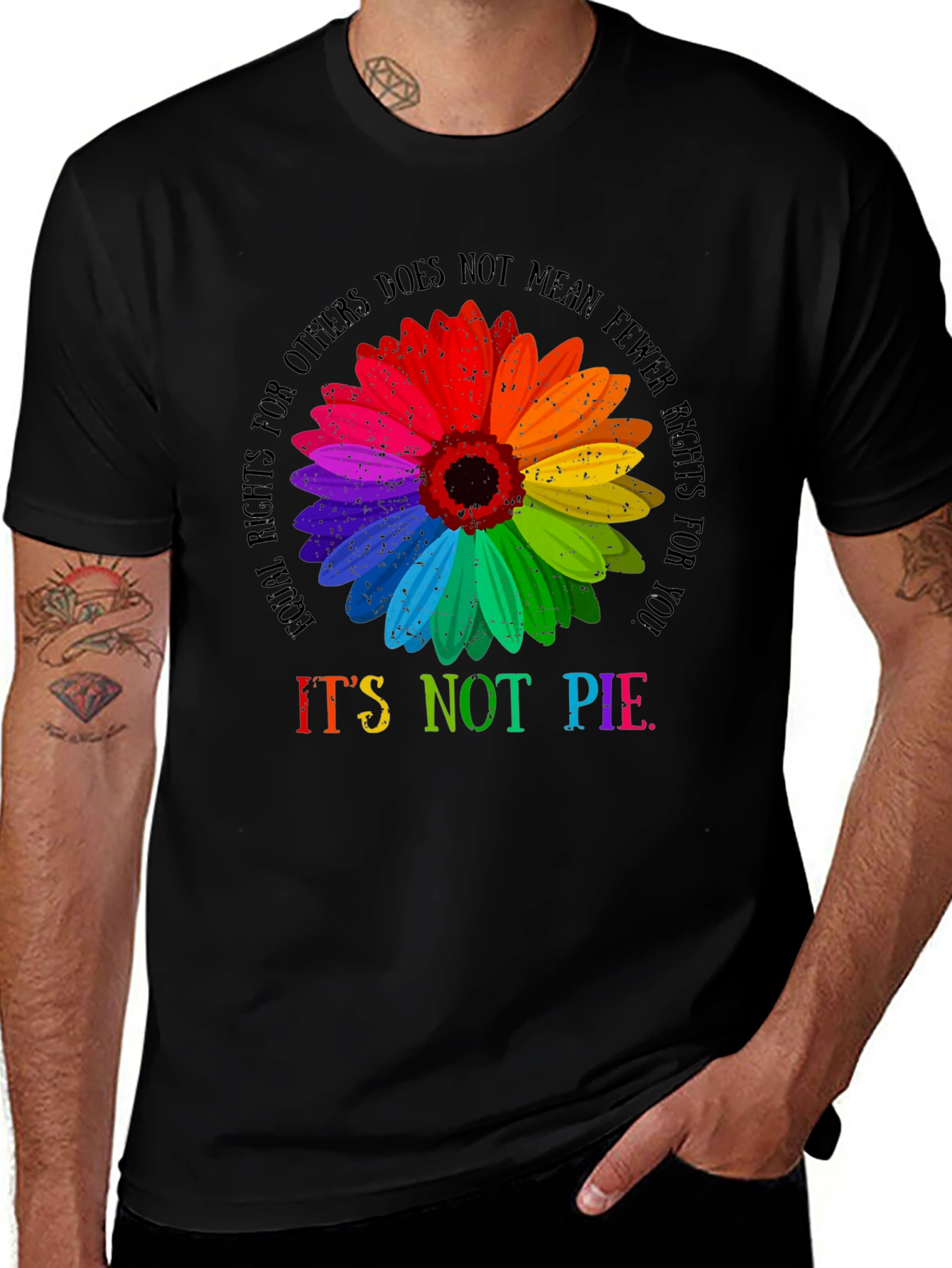 Black LGBTQ+ Rights Equality Sunflower Graphic Tee main image