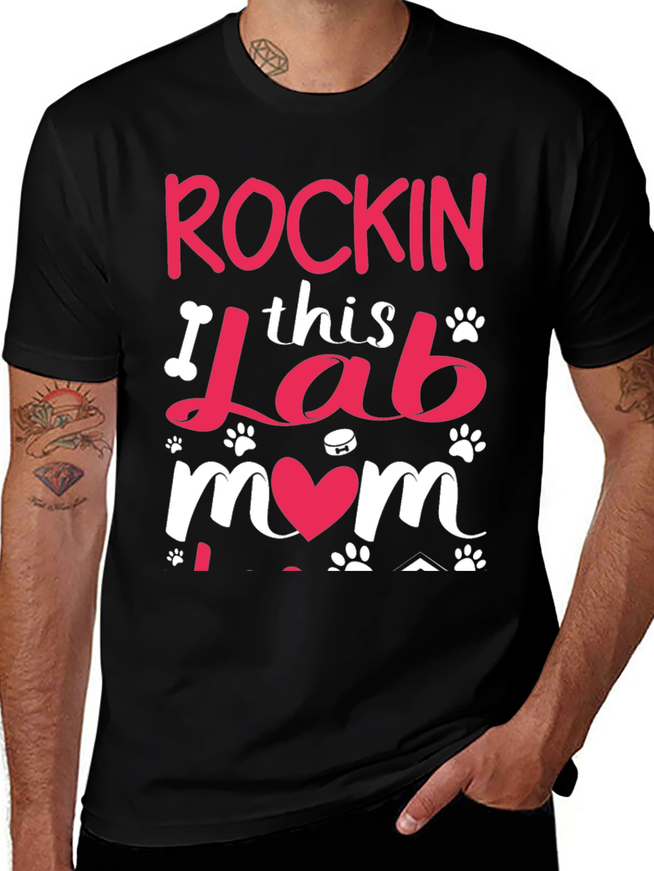 Variant 12 of Rockin' Lab Mom Black T-Shirt