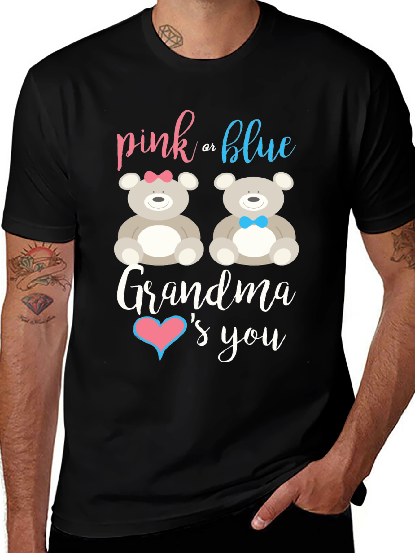 Variant 29 of Pink or Blue Grandma Loves You Gender Reveal T-Shirt
