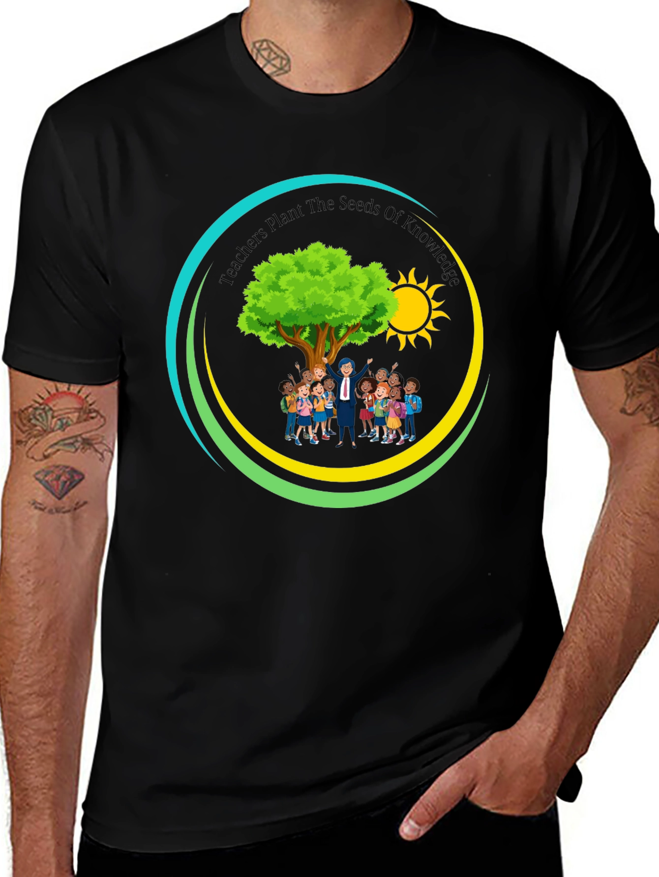 Variant 24 of Teachers Plant the Seeds of Knowledge Black T-Shirt