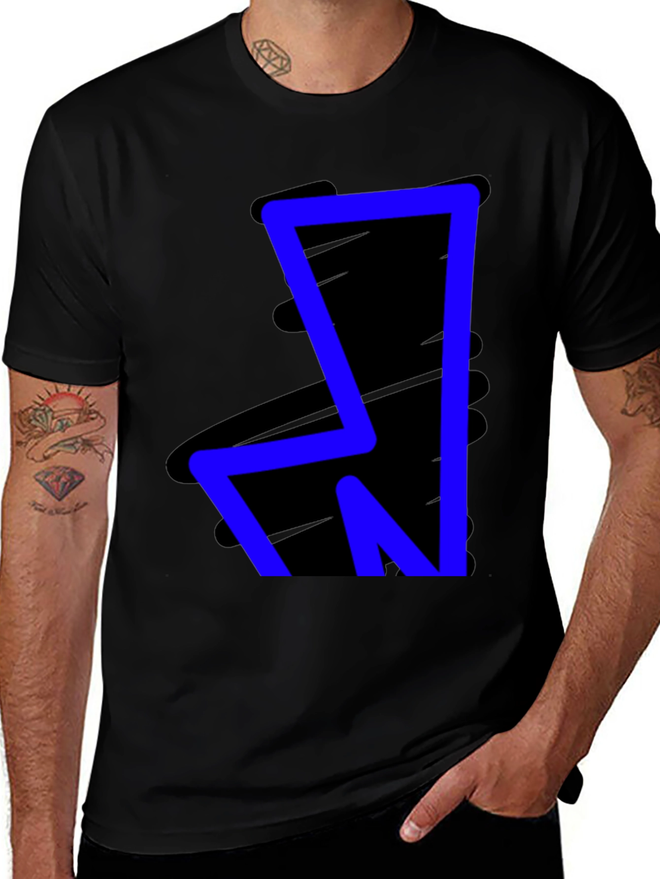 Variant 6 of Bold Blue Graphic Tee - Modern Style