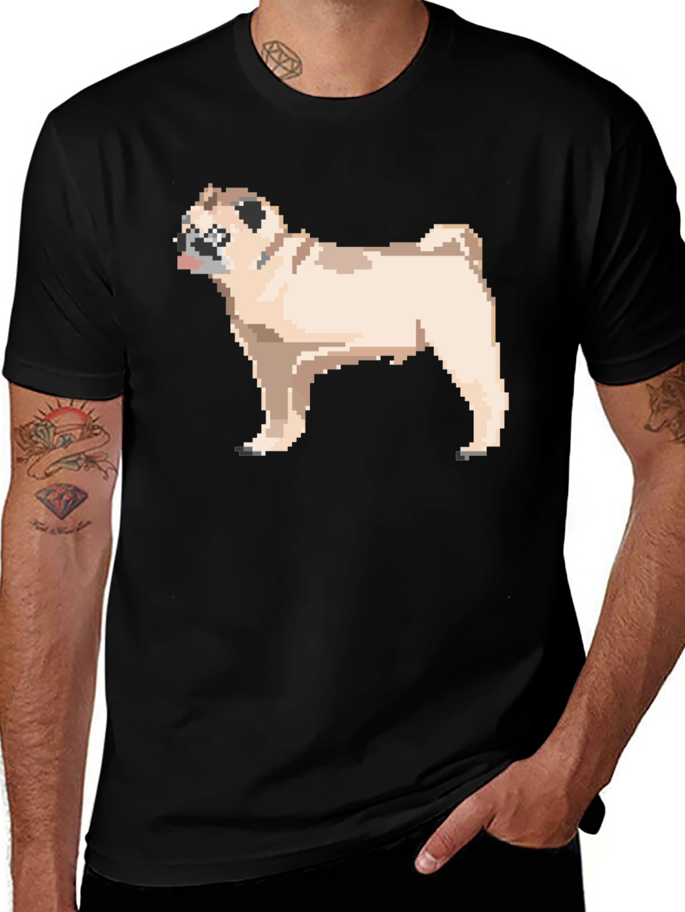 Variant 18 of Pixel Pug T-Shirt - Retro Dog Lover Tee