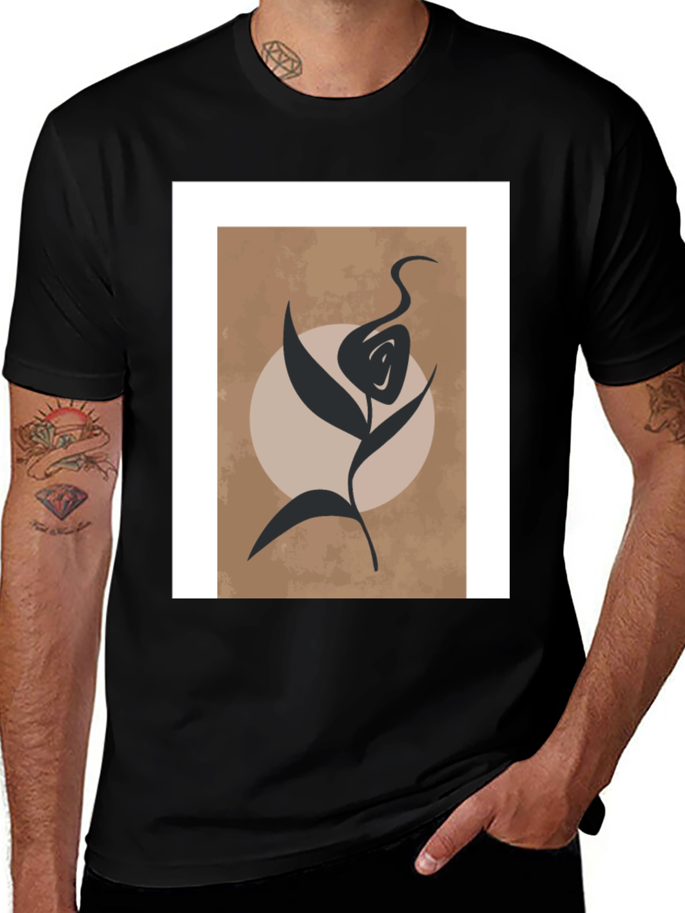 Variant 18 of Abstract Floral Graphic Tee - Modern Art Shirt
