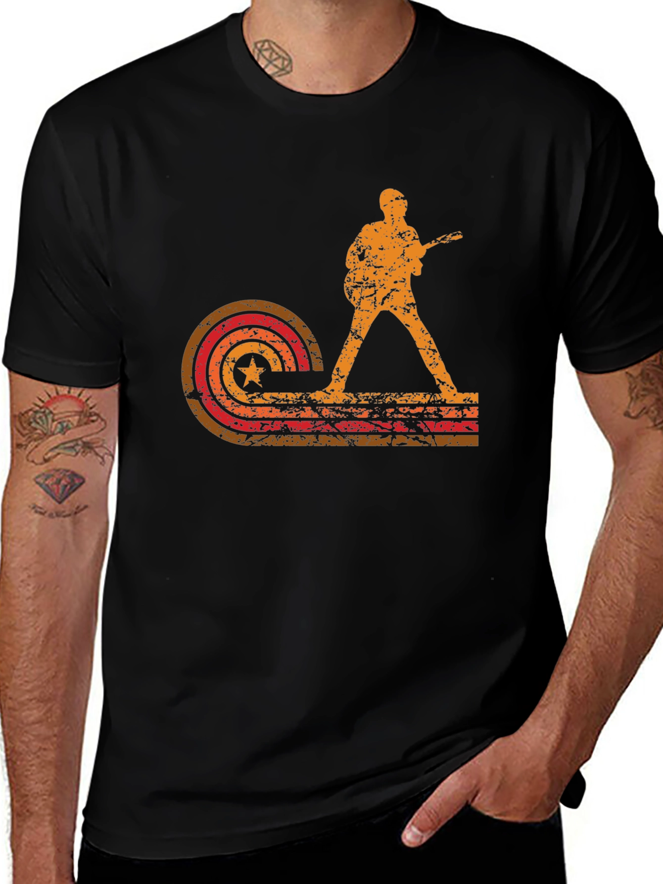 Variant 16 of Retro Guitarist Tee - Vintage Style Graphic T-Shirt