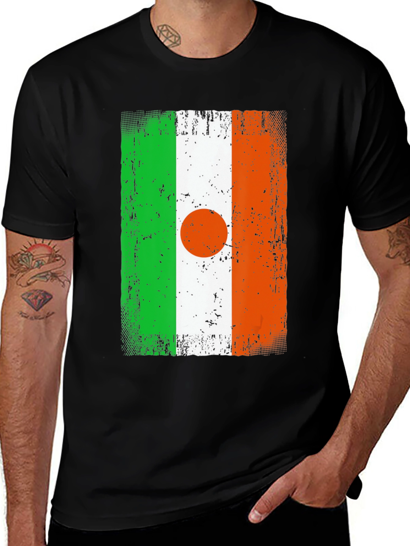 Variant 16 of Niger Flag T-Shirt - Distressed Design