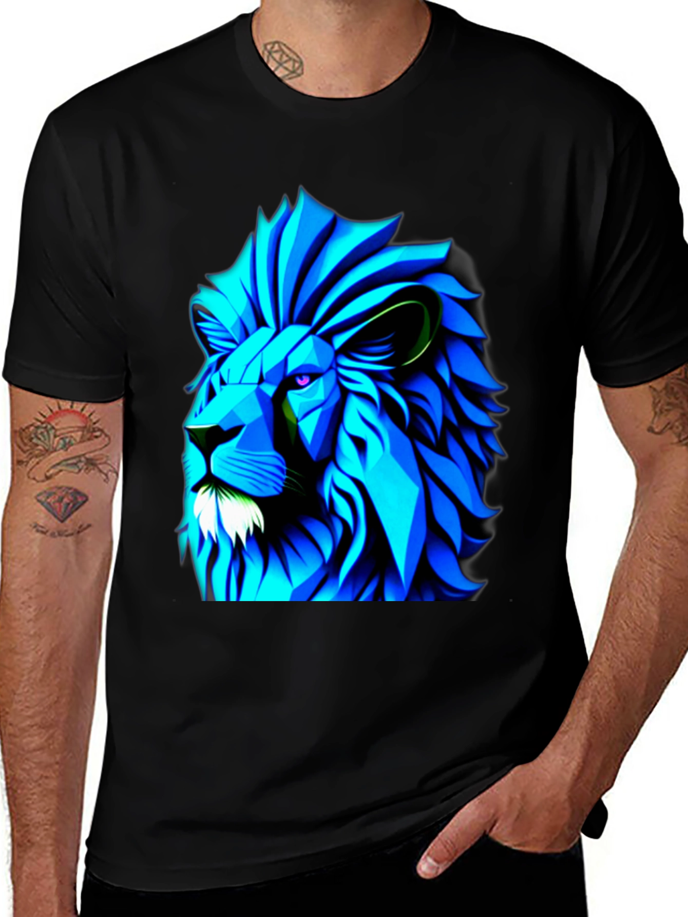 Variant 30 of Geometric Lion Graphic Tee