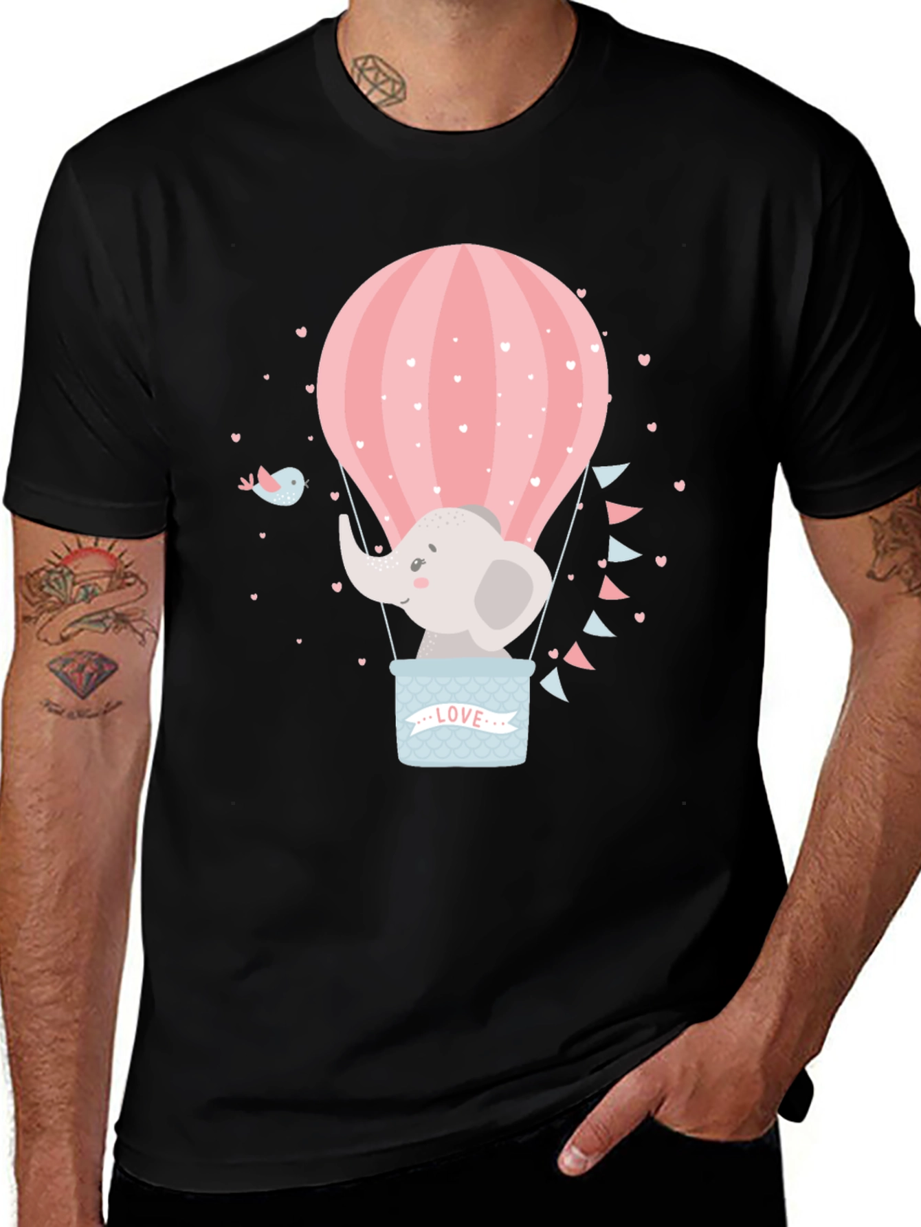 Variant 6 of Cute Elephant Hot Air Balloon T-Shirt