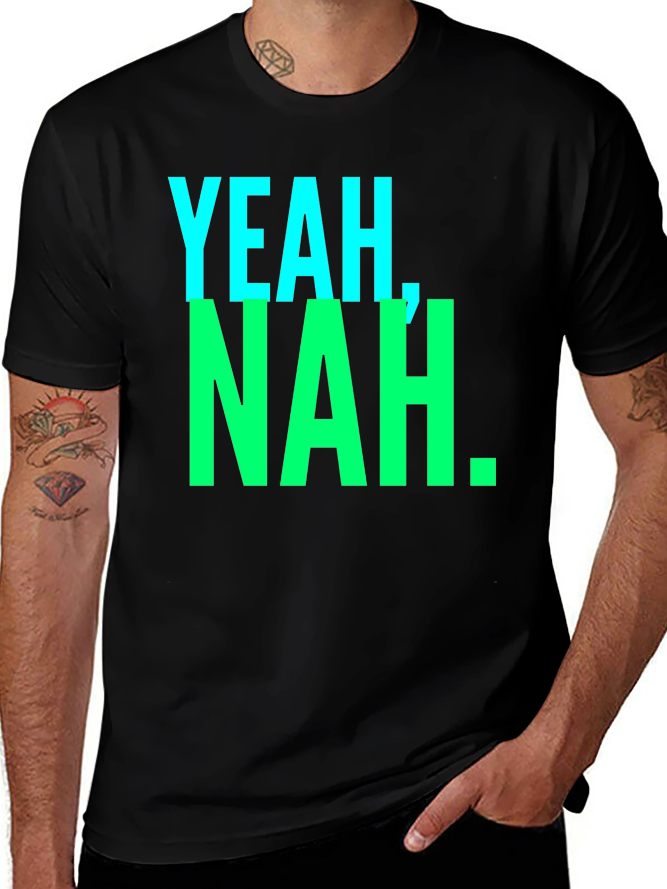 Variant 8 of Yeah, Nah. Graphic Tee - Casual Style