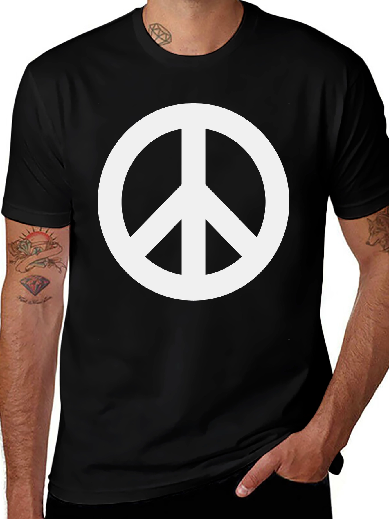 Variant 4 of Peace Sign Graphic Tee - Classic Unisex Design