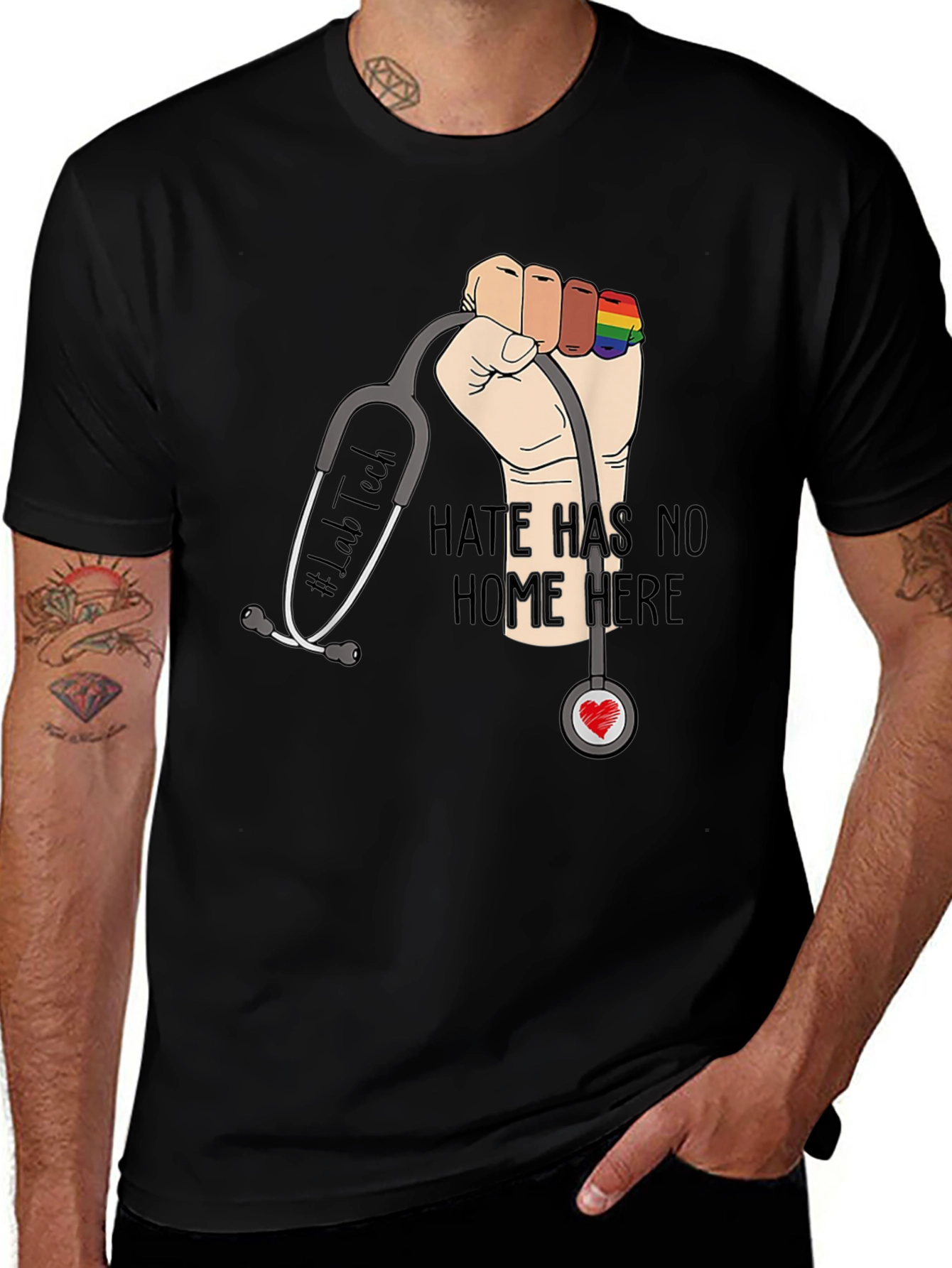 Lab Tech Pride T-Shirt: Hate Has No Home Here