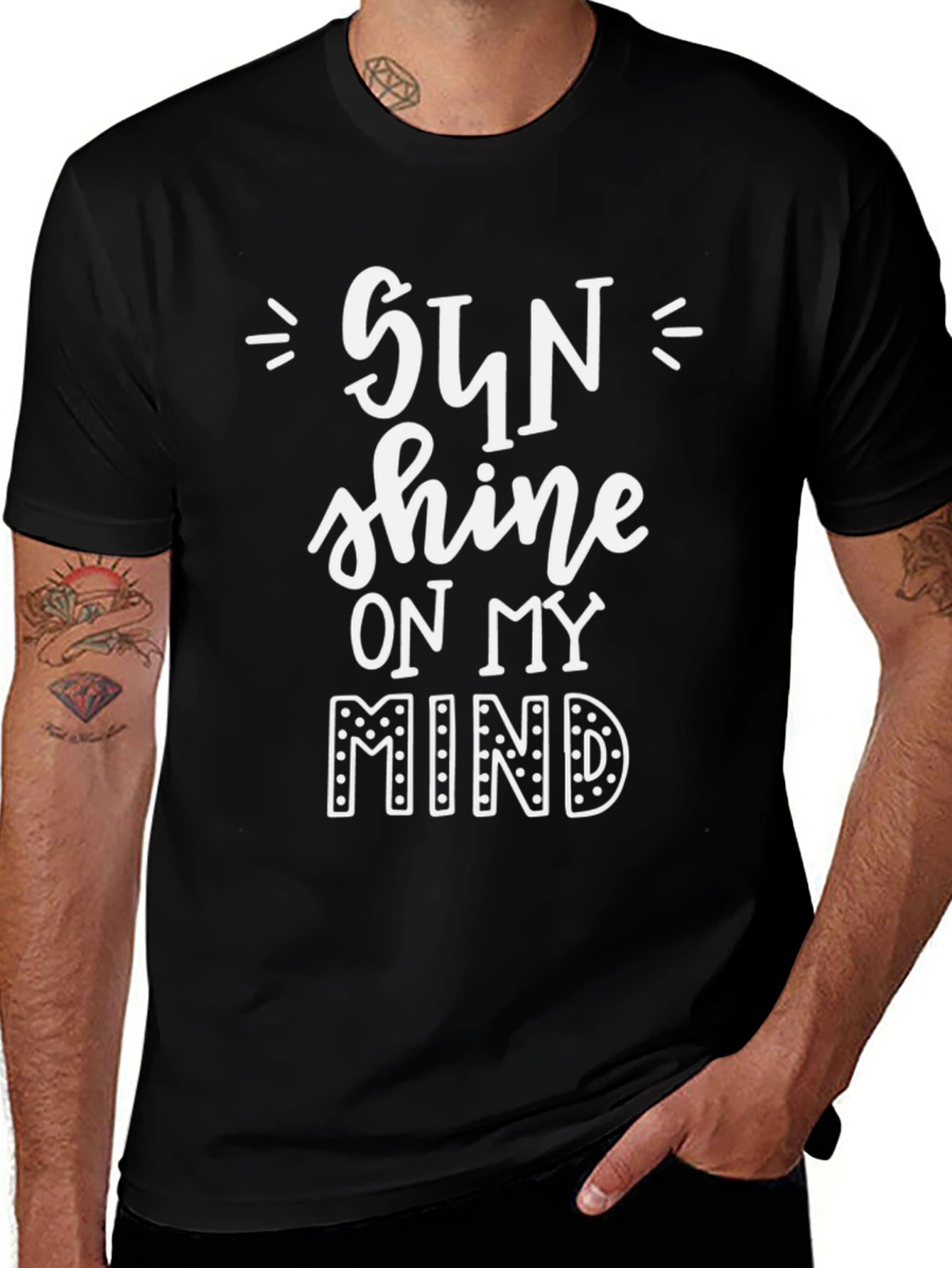 Variant 21 of Sun Shine on My Mind Graphic Tee - Black