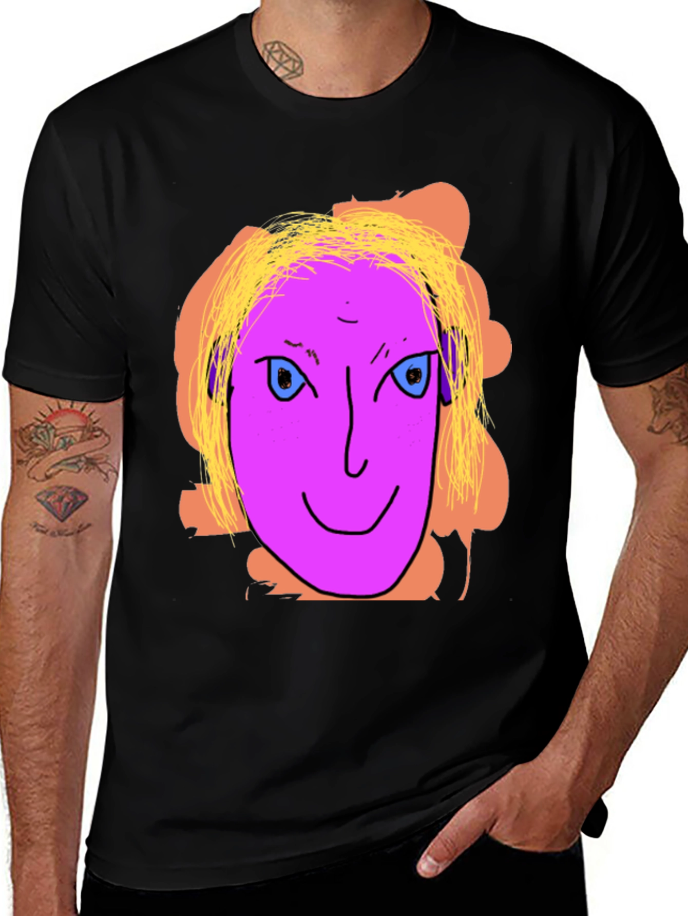 Variant 22 of Unique Graphic Tee - Quirky Face Design
