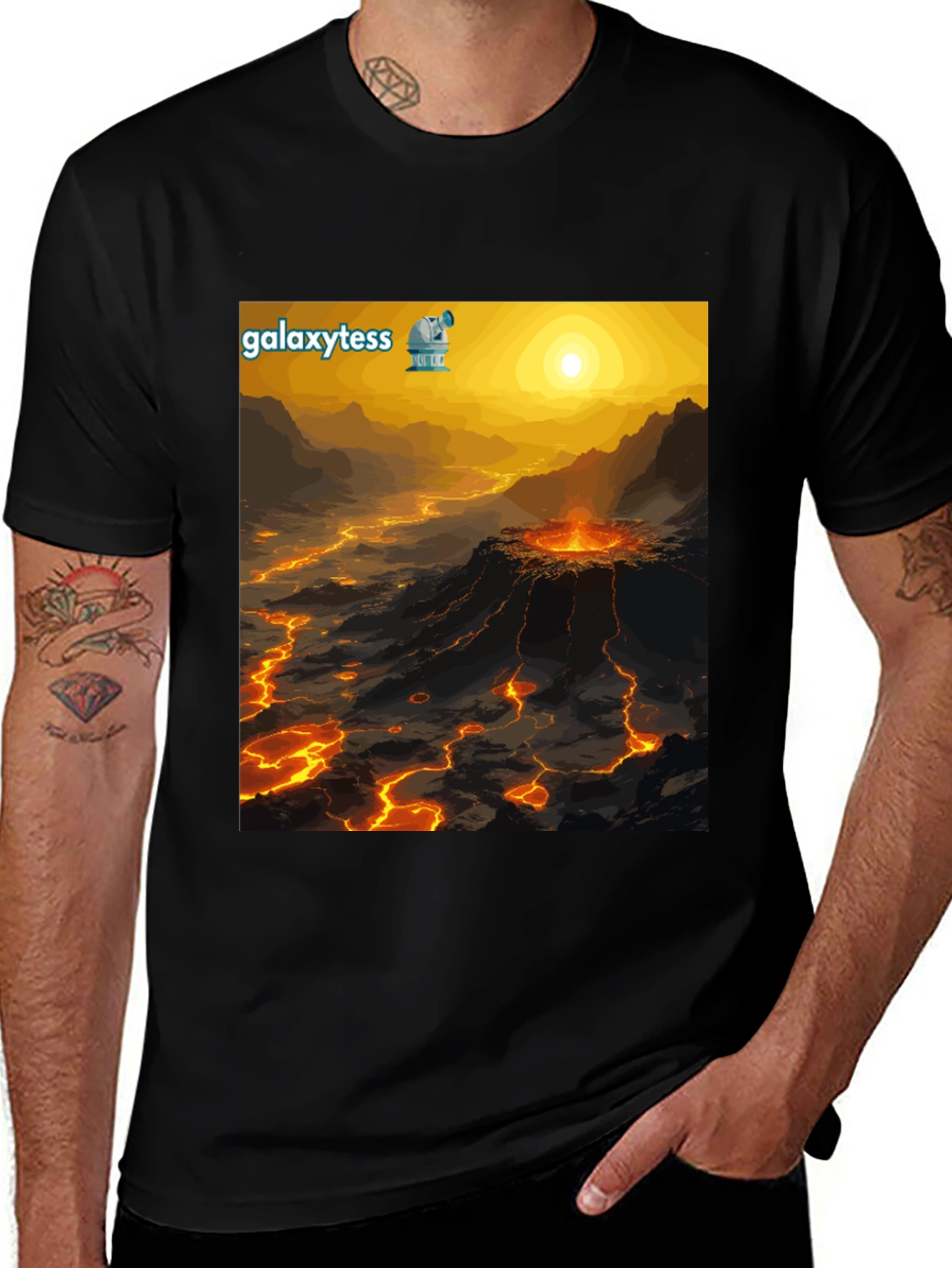 Variant 21 of Galaxy Tess Volcano Black T-Shirt