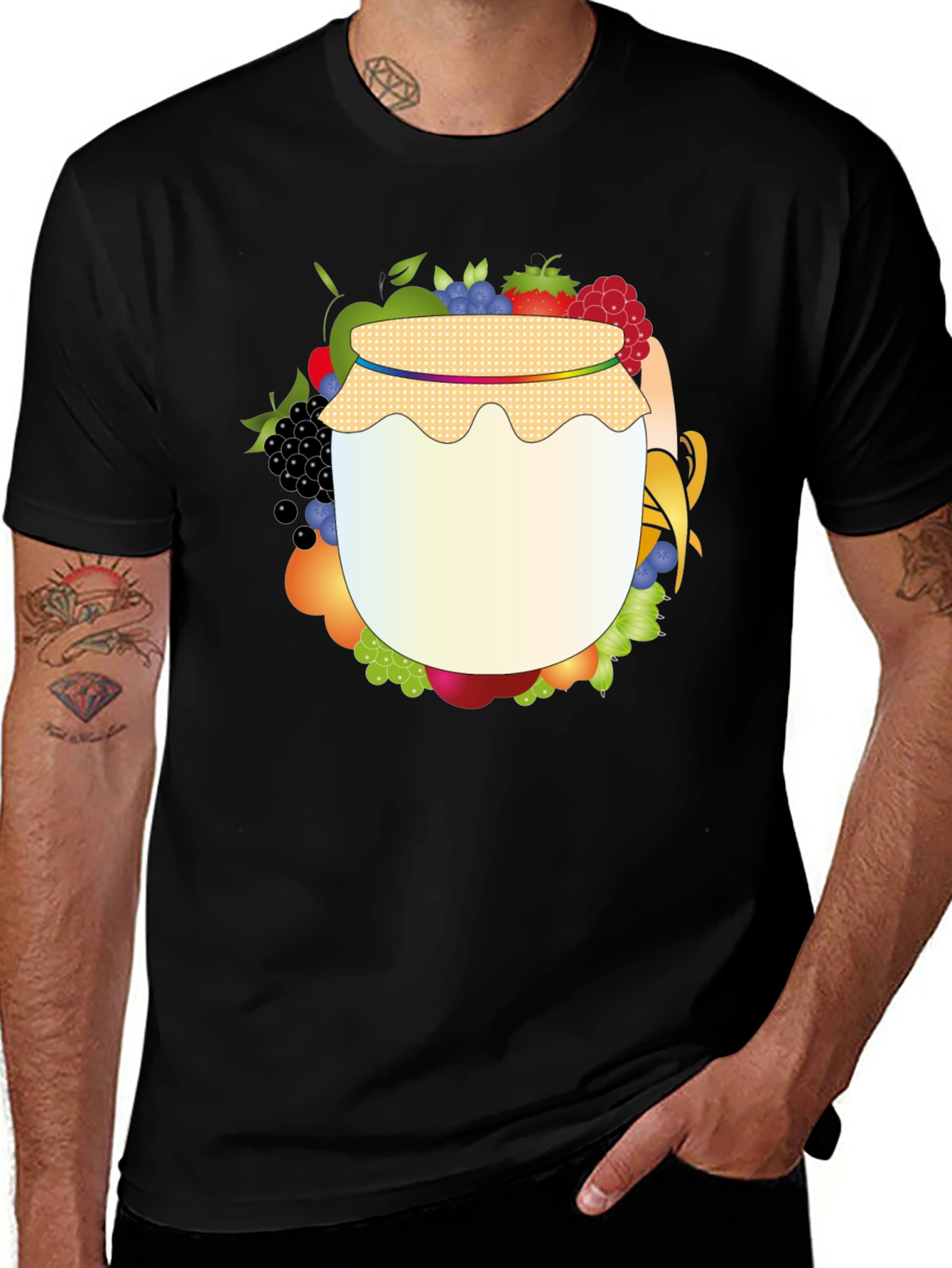 Black Fruity Jam Jar Graphic Tee main image