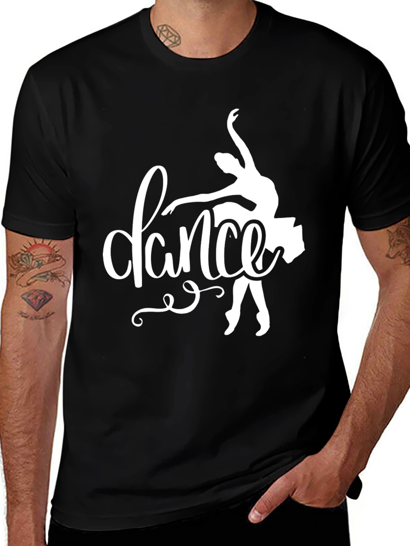 Dance Silhouette Graphic Black T-Shirt