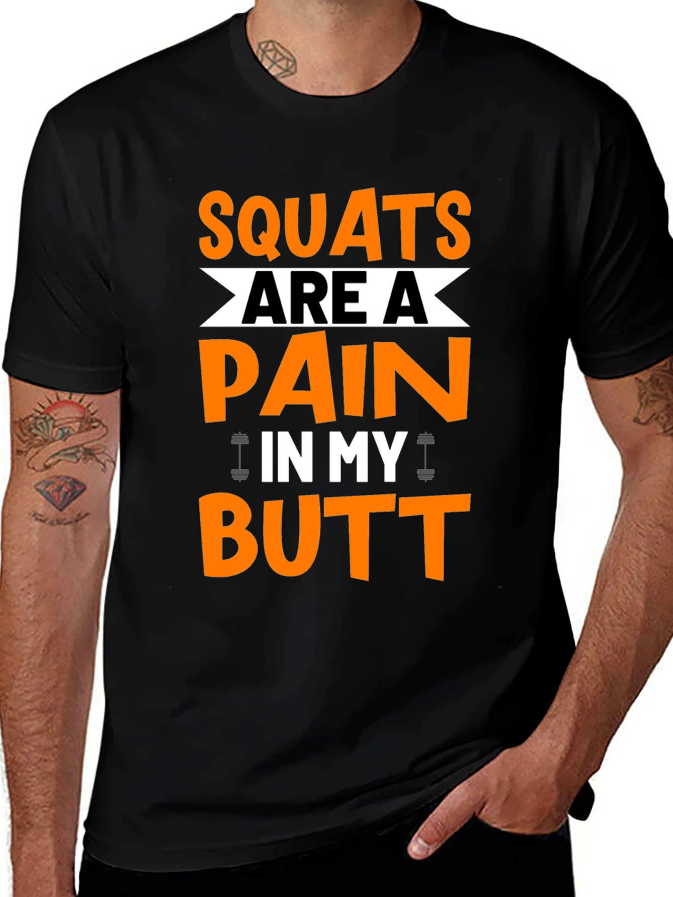 Variant 20 of Squats Are A Pain T-Shirt - Gym & Fitness Apparel
