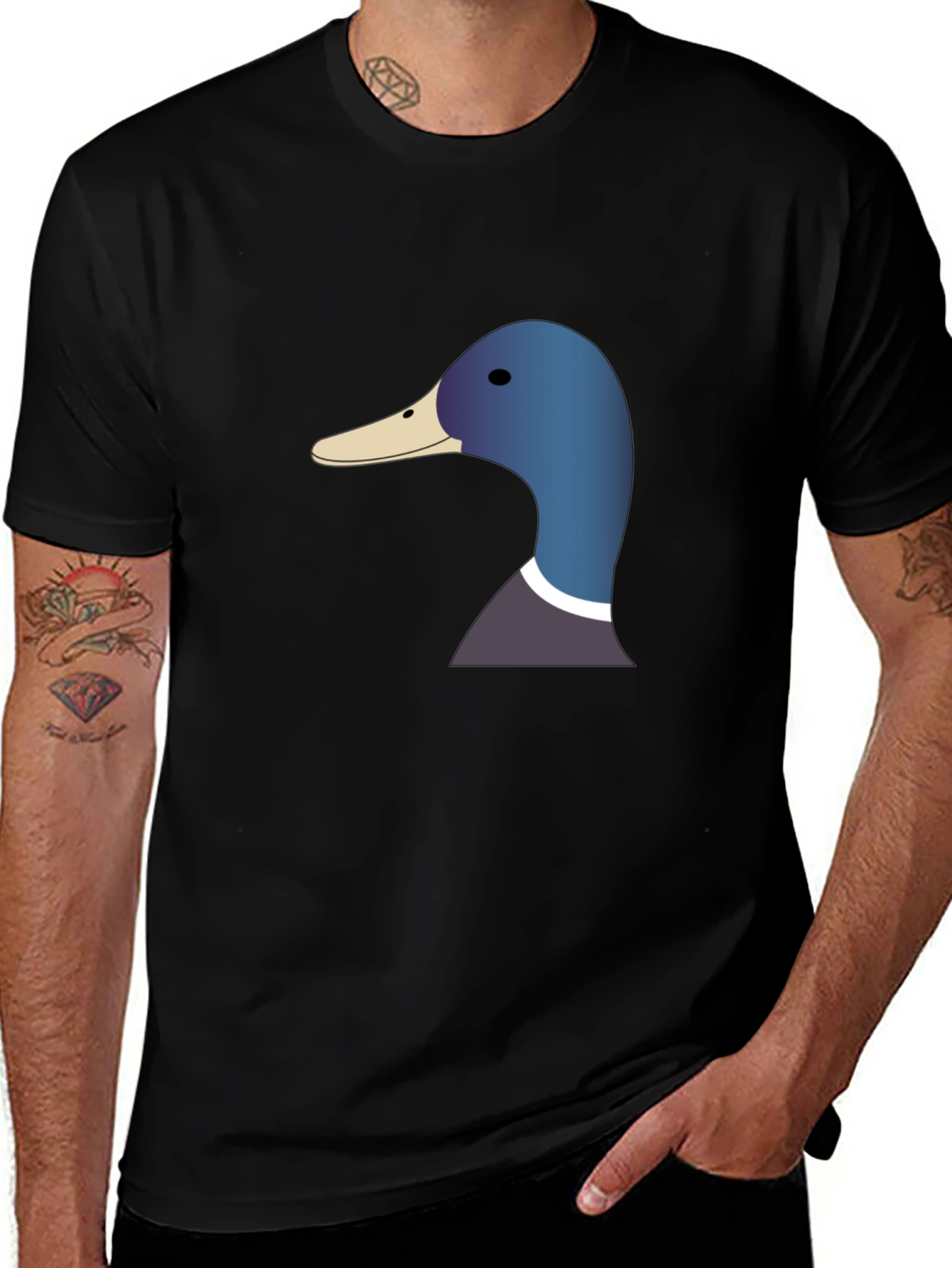 Variant 10 of Duck Head Graphic T-Shirt - Unisex Black Tee