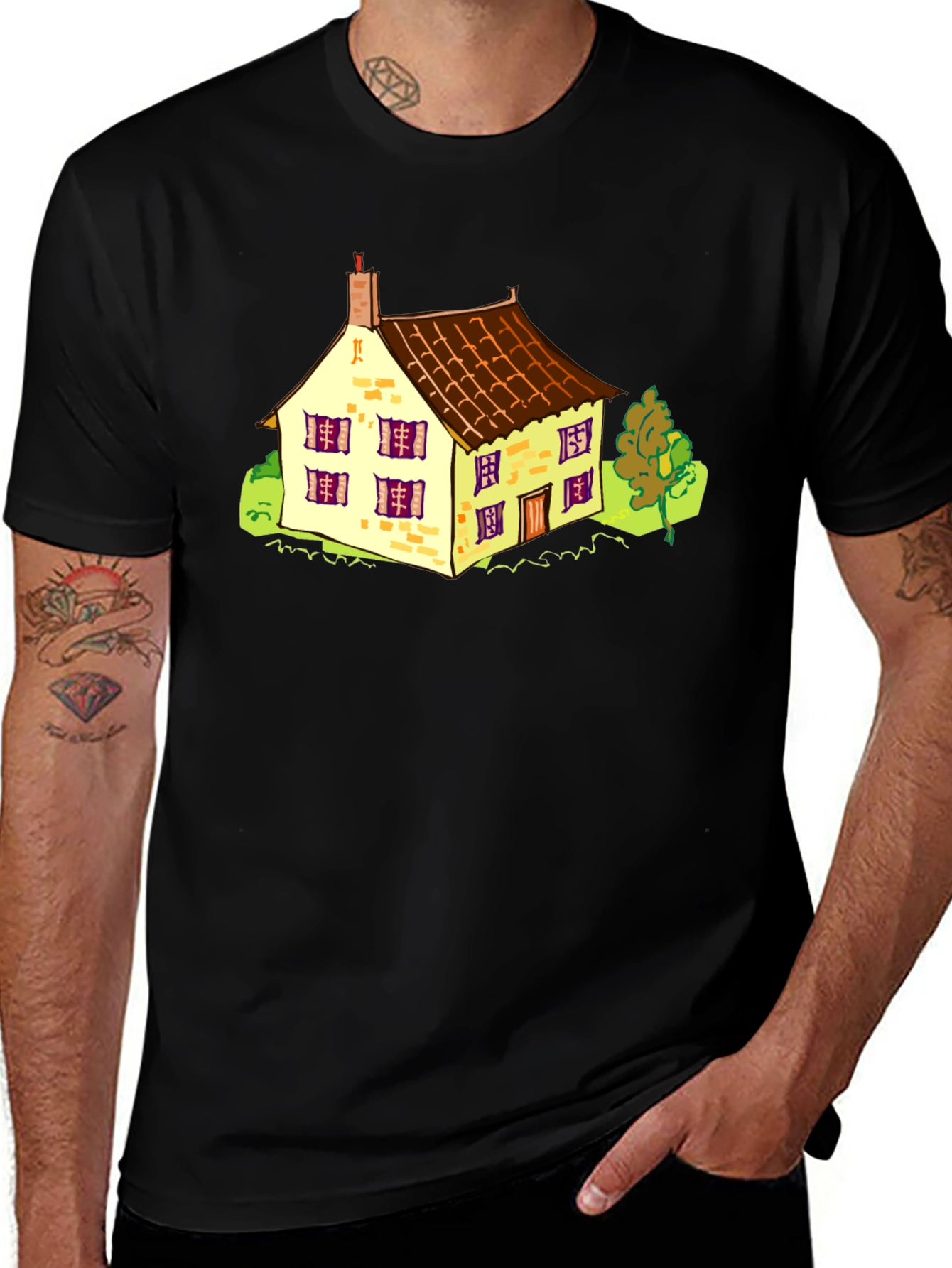 Variant 15 of Cartoon House Graphic T-Shirt