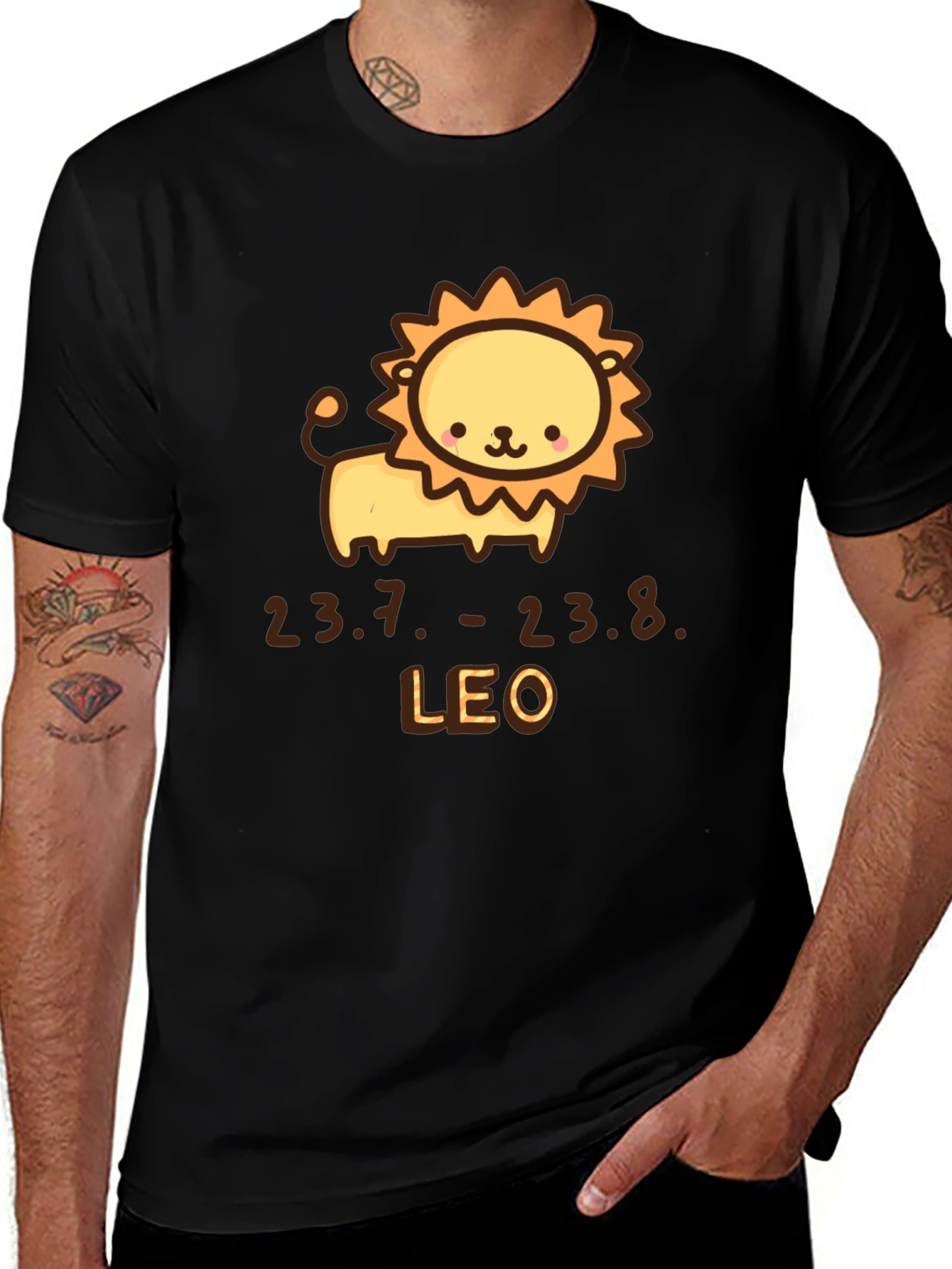 Variant 10 of Leo Zodiac Sign T-Shirt - Cute Lion Design