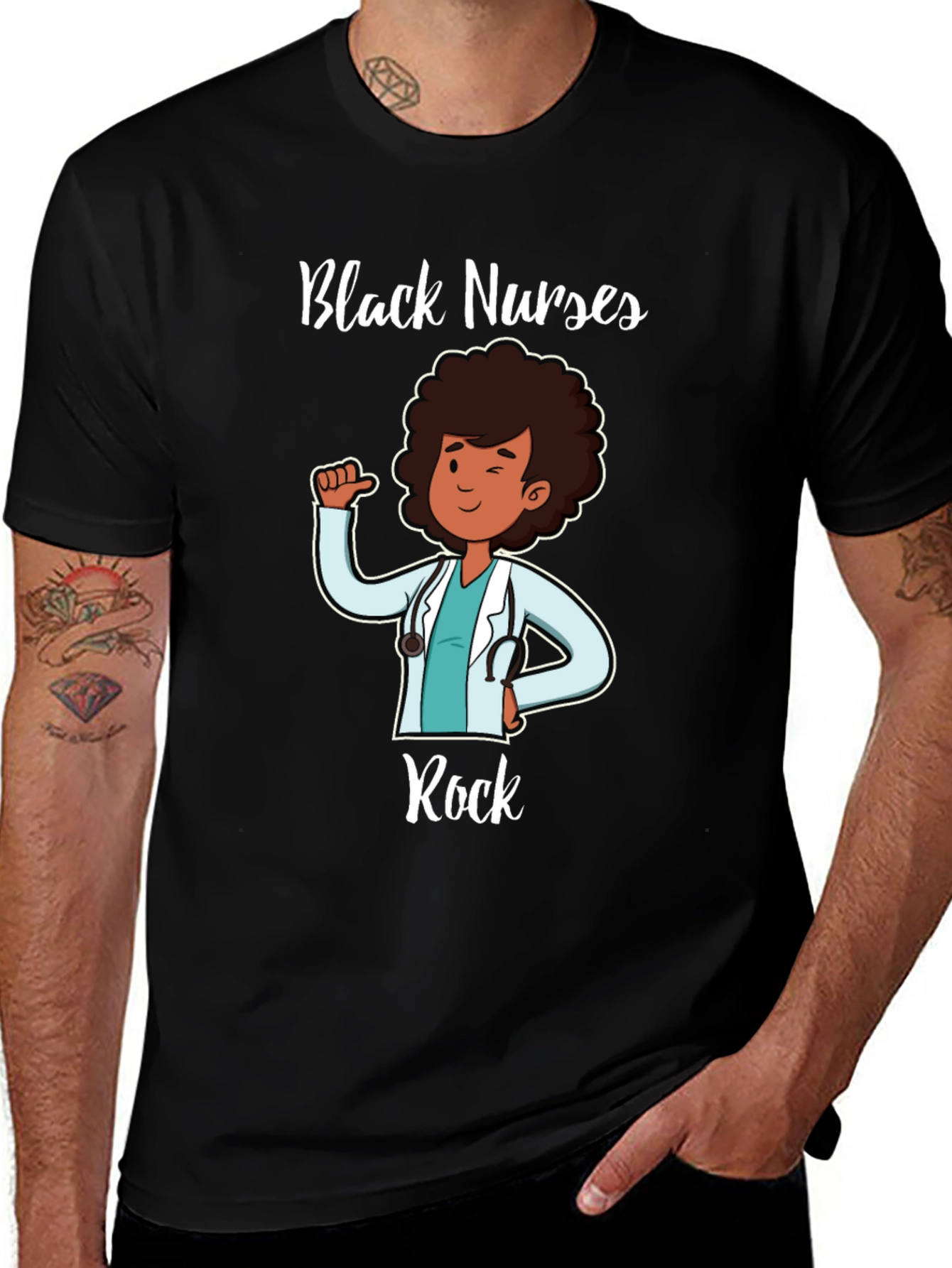 Black Nurses Rock T-Shirt - Unisex Cotton Tee