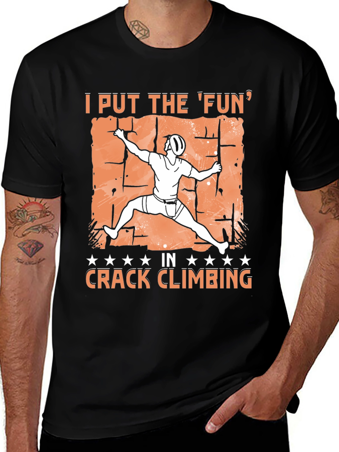 Variant 21 of Crack Climbing Fun T-Shirt - Rock Climbing Tee