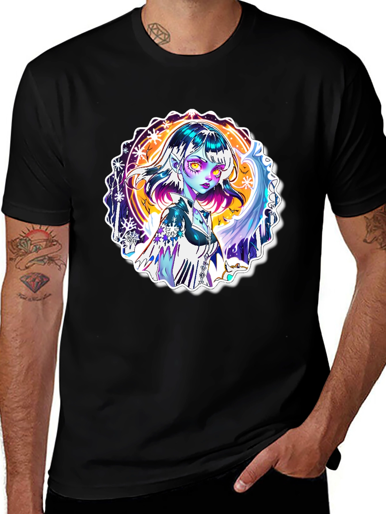 Variant 30 of Anime Winter Angel T-Shirt - Black