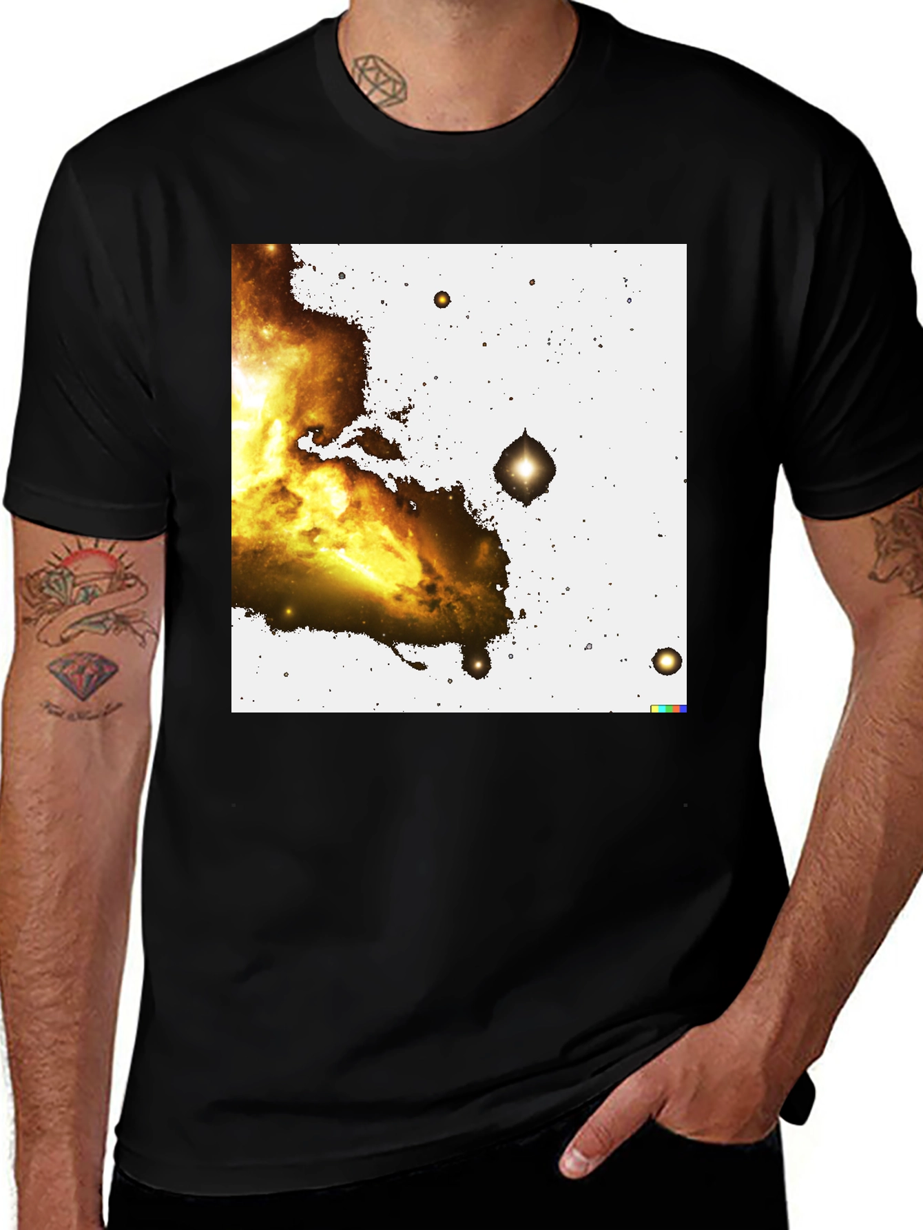 Variant 4 of Nebula Print Black T-Shirt