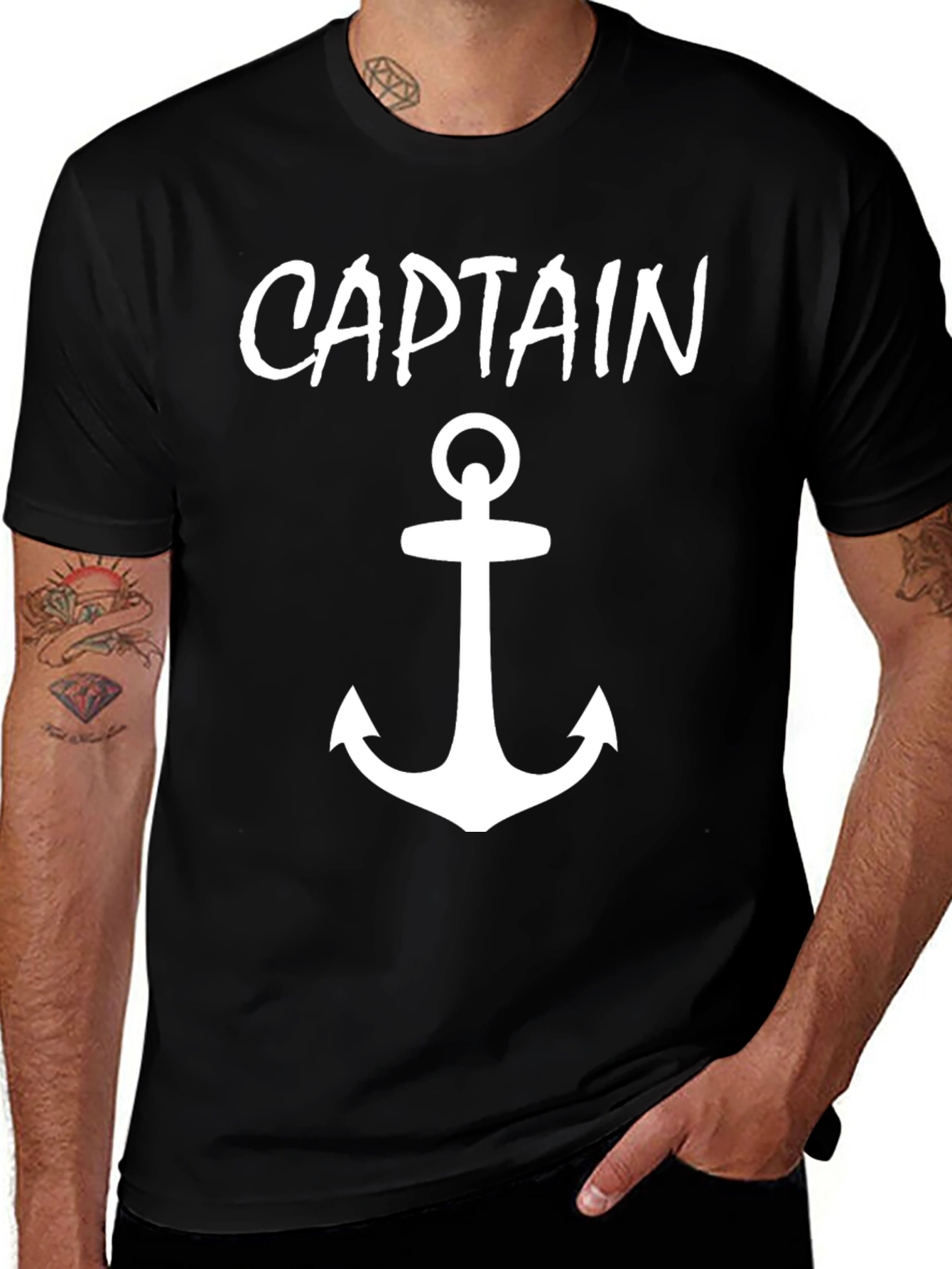 Variant 23 of Captain Anchor Graphic Tee - Nautical Style T-Shirt