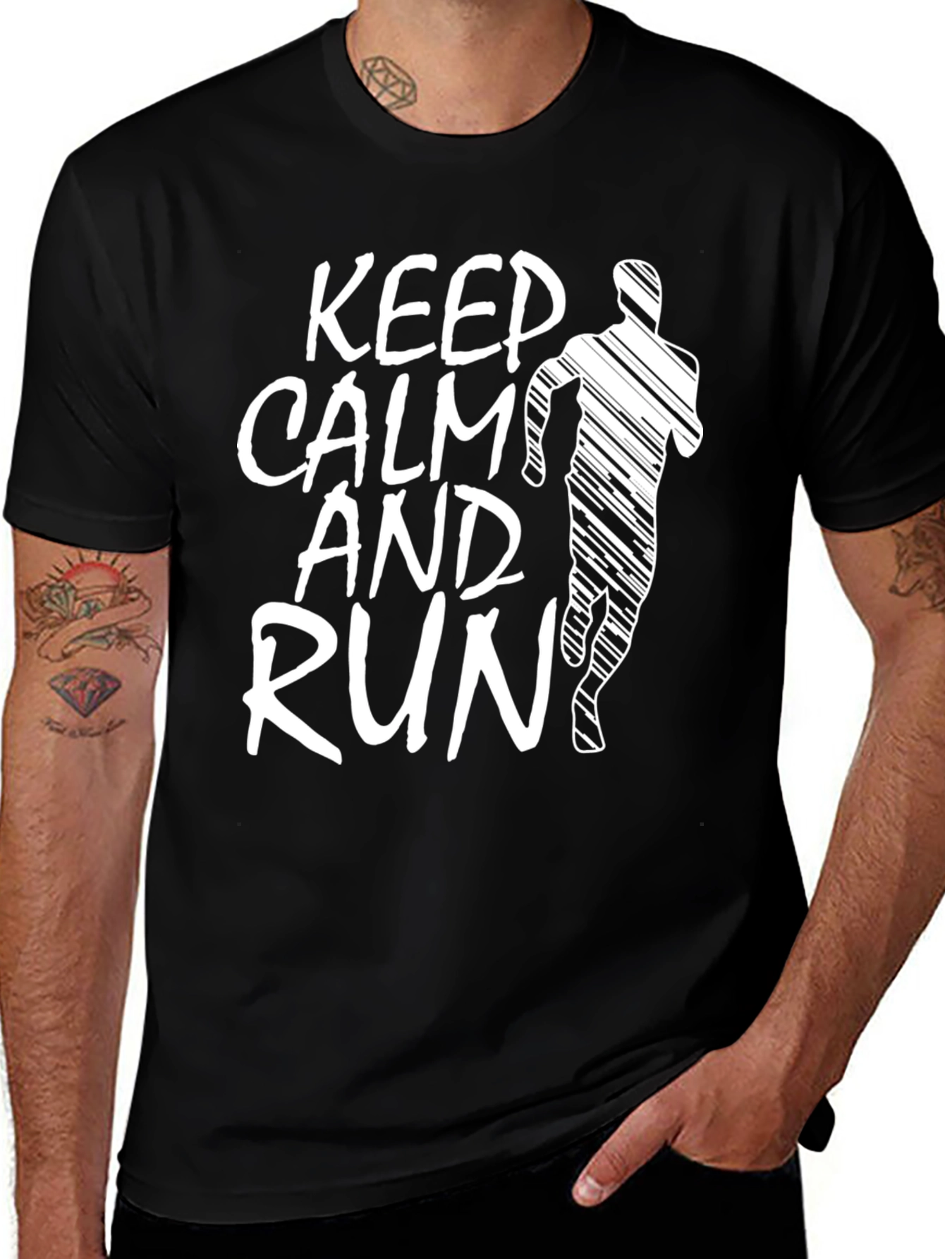 Variant 11 of Keep Calm and Run Black T-Shirt