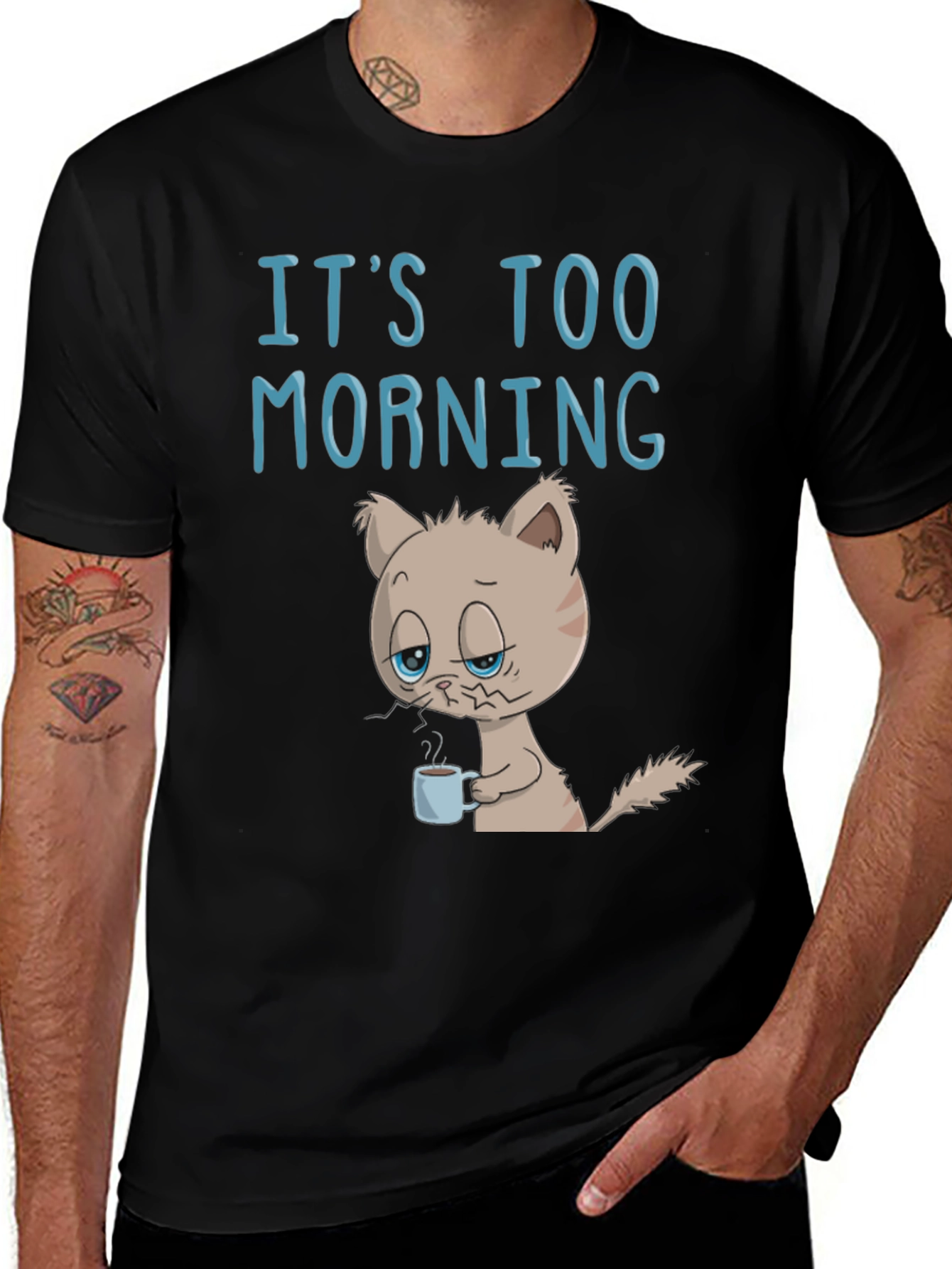 Variant 20 of It's Too Morning Funny Cat T-Shirt